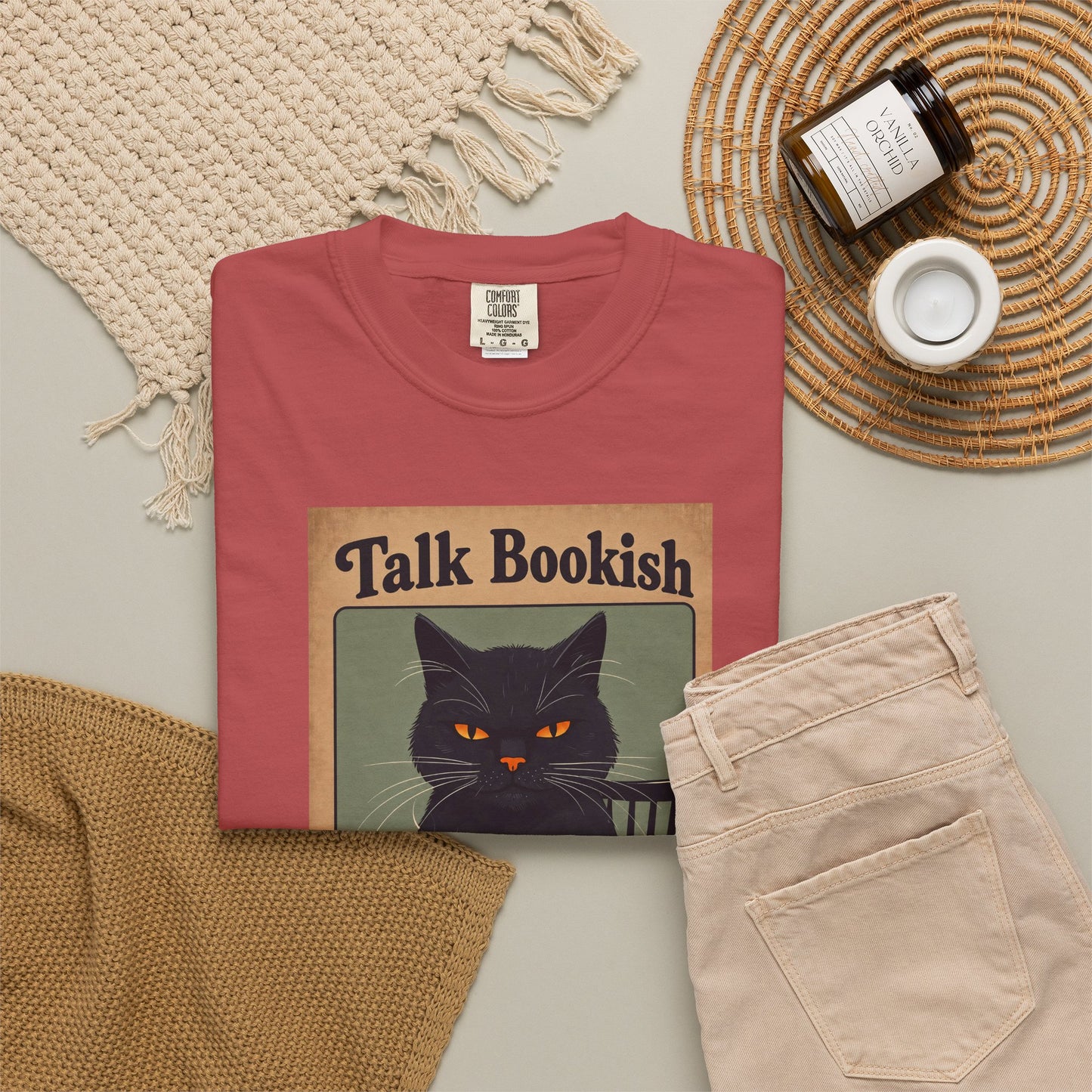 "Talk Bookish To Me" Cat T-Shirt