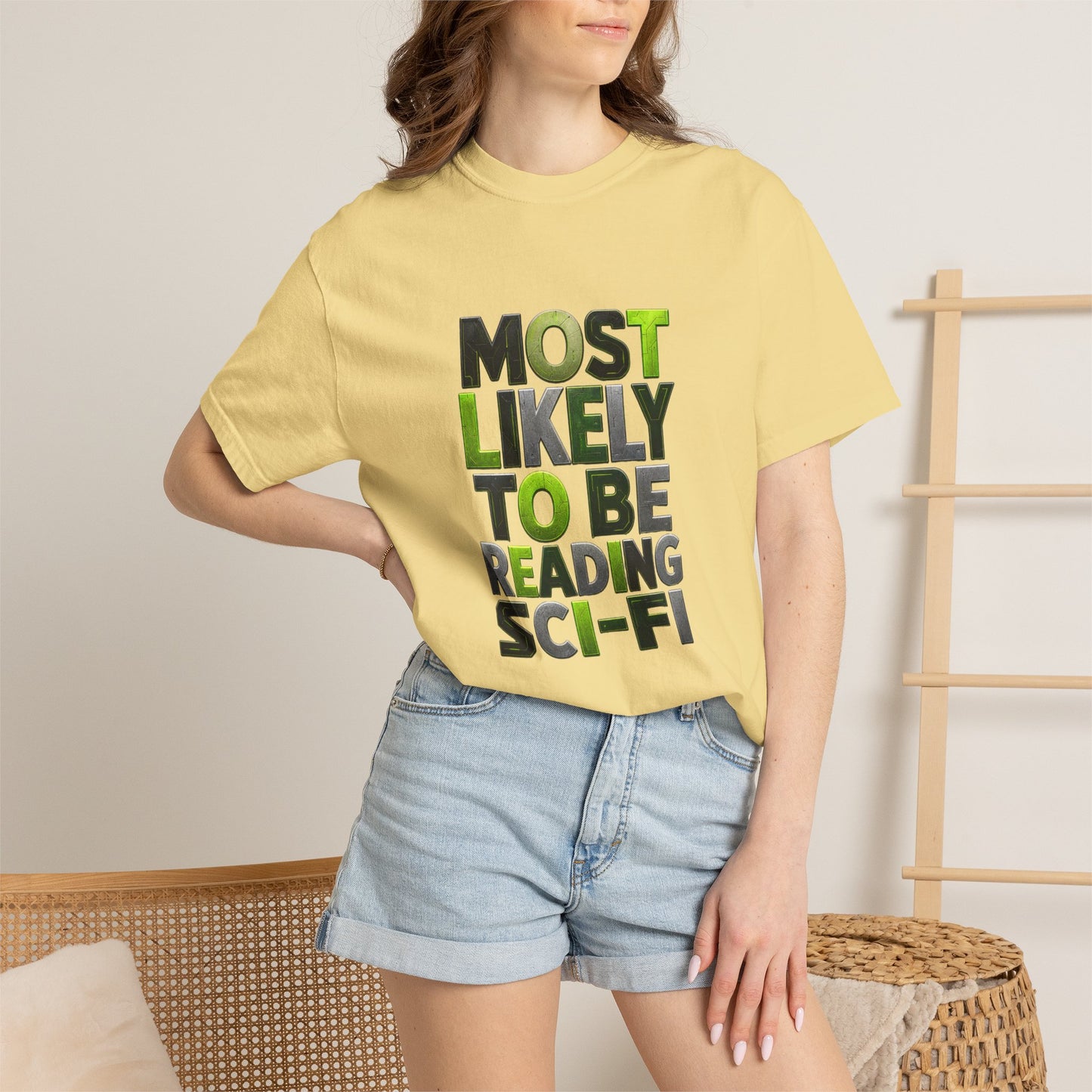 "Most Likely To Be Reading Sci‑Fi" T-Shirt for Science Fiction Book Lovers