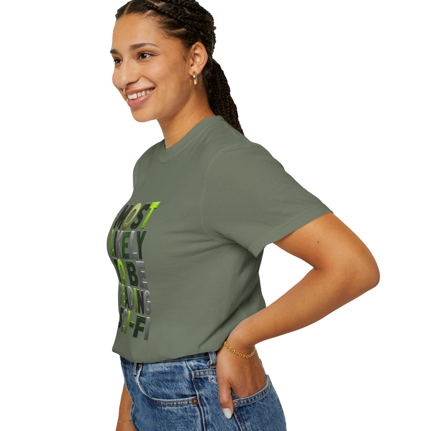 "Most Likely To Be Reading Sci‑Fi" T-Shirt for Science Fiction Book Lovers