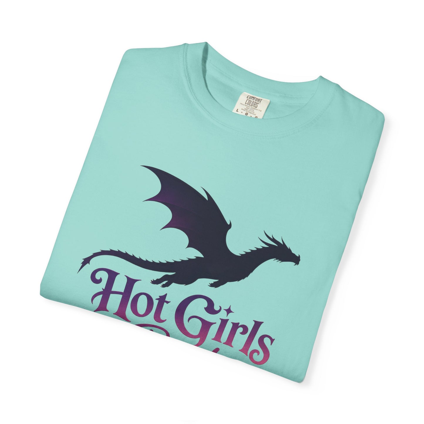 Fantasy Reader T‑Shirt — "Hot Girls Read Fantasy" Dragon Graphic