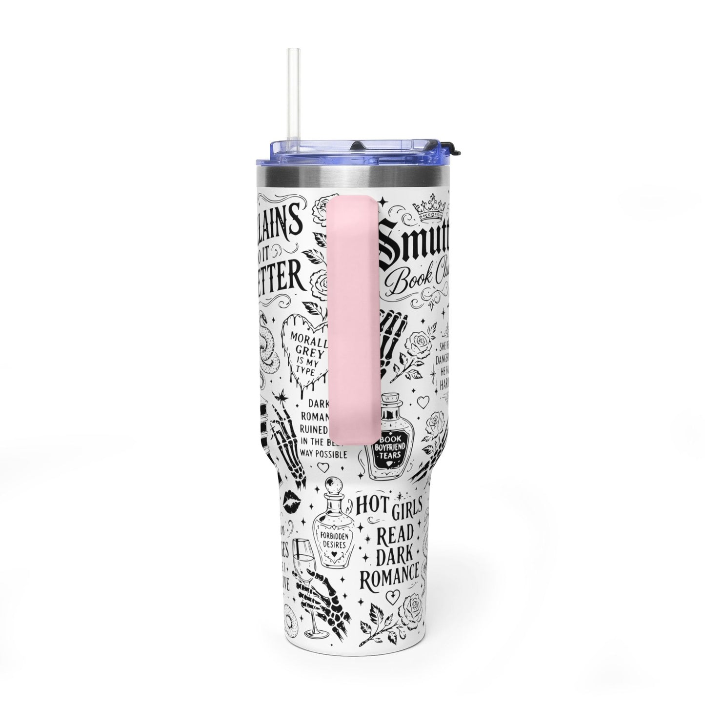 40oz Tumbler — "In My Dark Romance Era (Probably Smut)" Graphic Vacuum Travel Mug