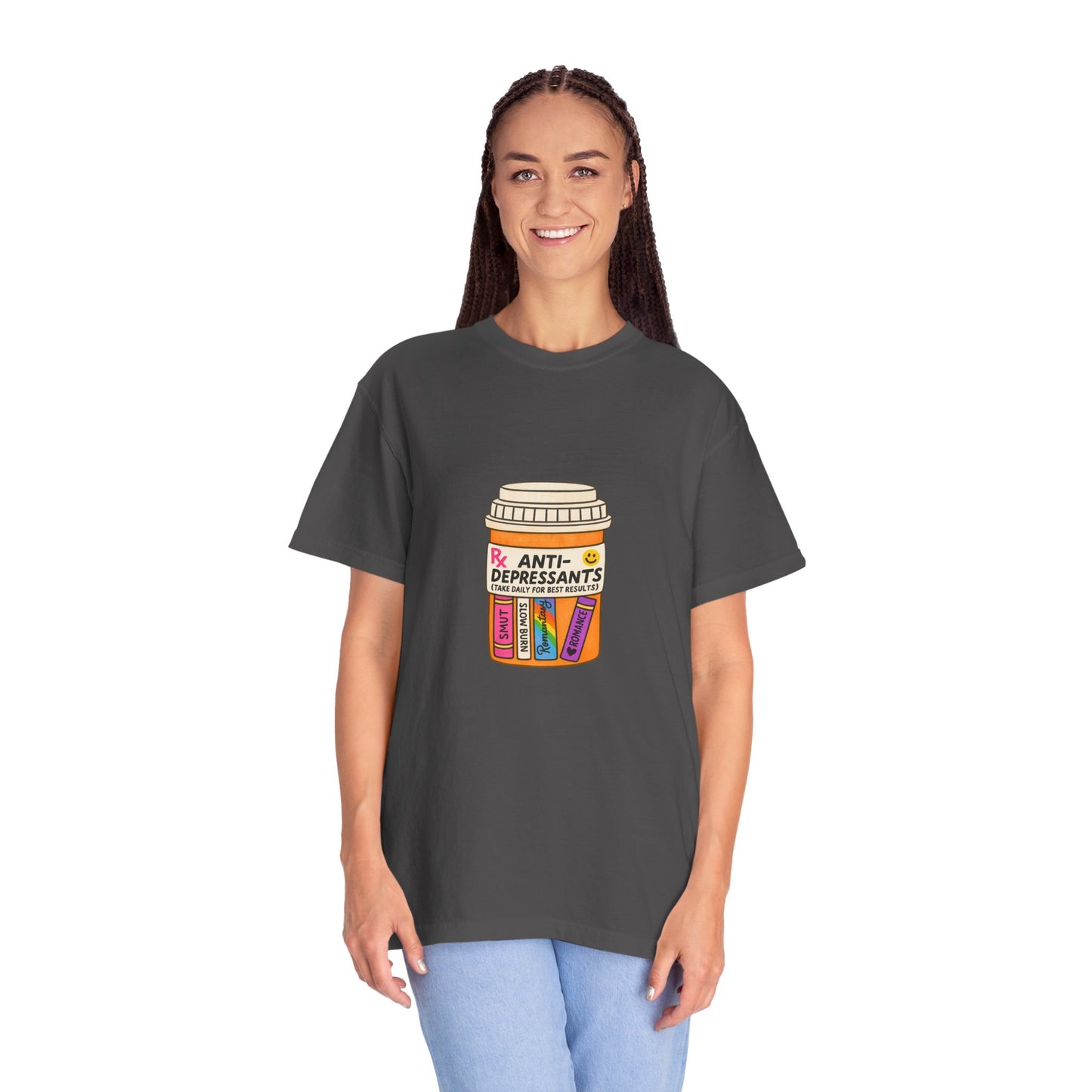 T-Shirt — "Anti-Depressants" Coffee & Books Graphic Tee