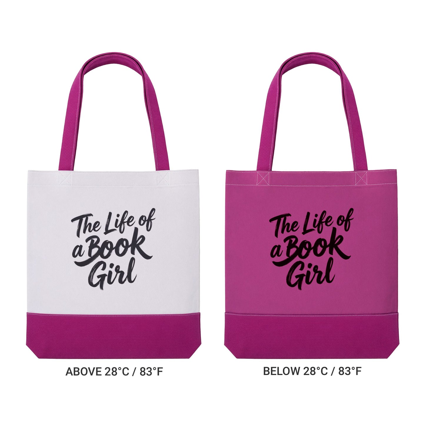 Book Girl Thermochromic Tote Bag – 'The Life of a Book Girl' Color-Changing Book Tote