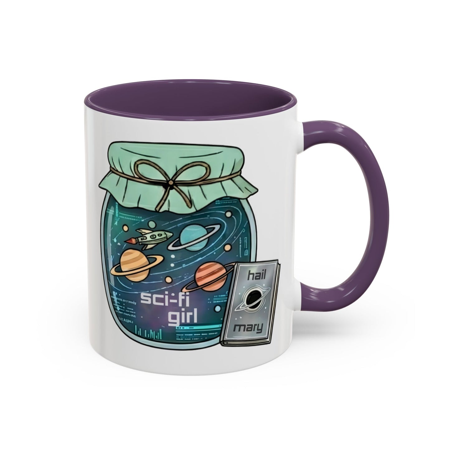 "Sci‑Fi Girl" JamJar Mug — Space Planets Accent Coffee Cup (11/15oz)