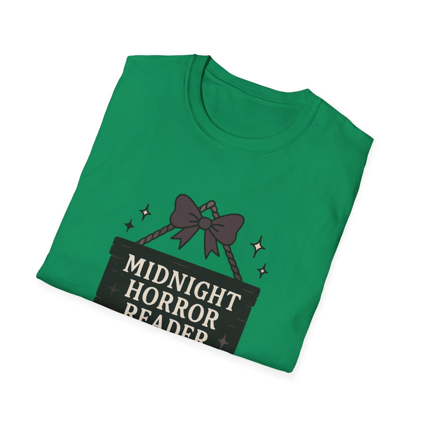 Lightweight Fabric - "Midnight Horror Reader" T-Shirt — Spooky Book Lover Graphic Tee