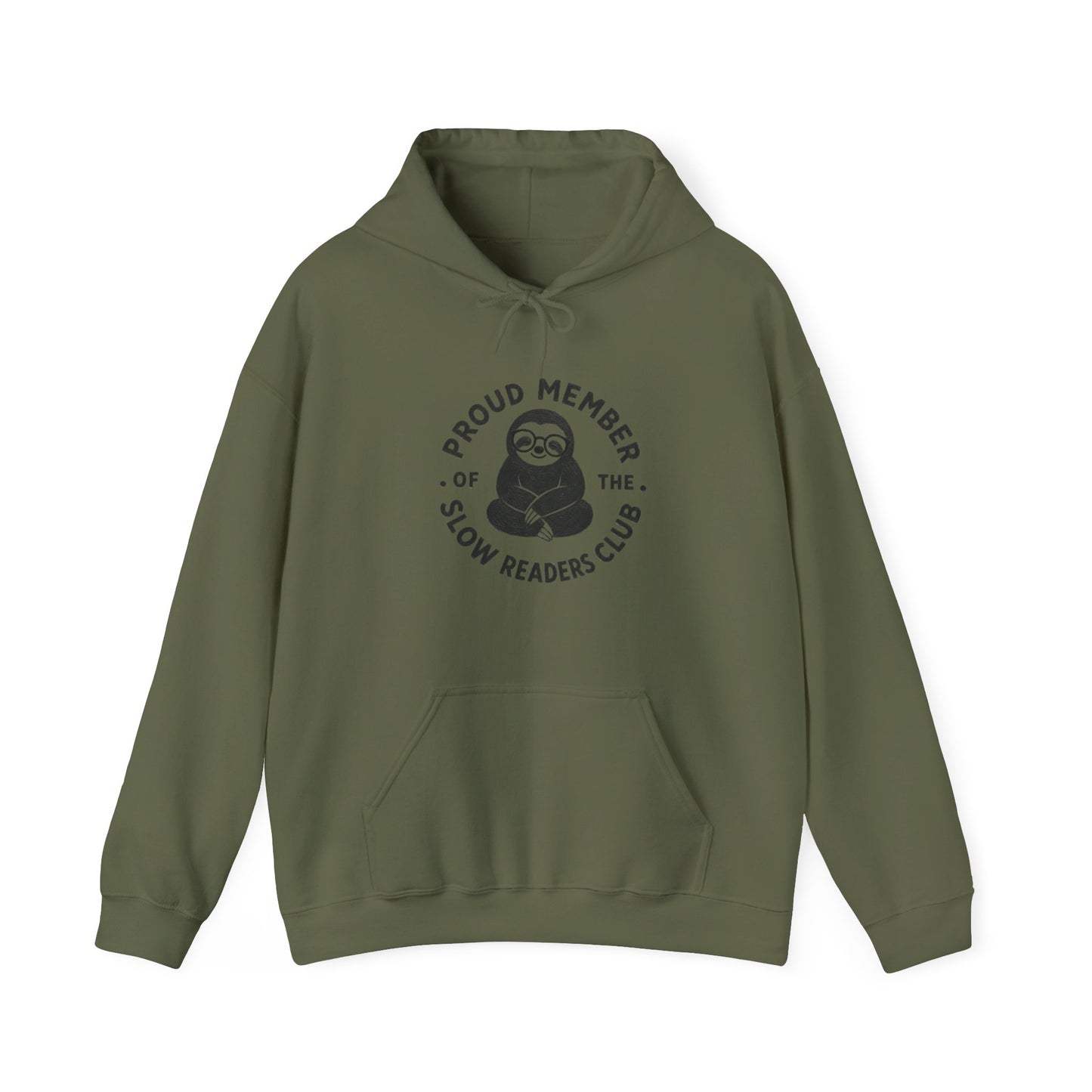 "Proud Member of the Slow Readers Club" Sloth Reading Hoodie