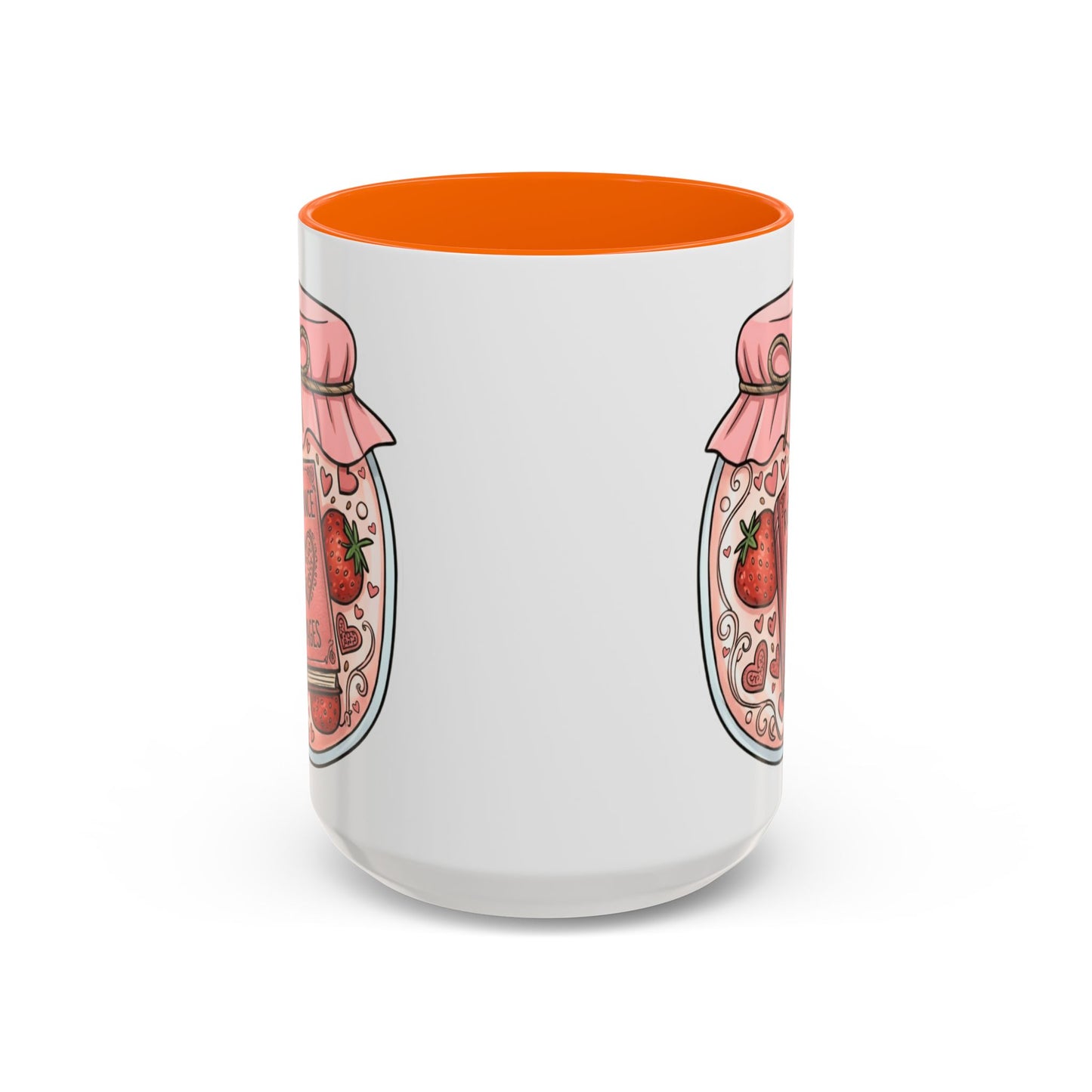 "Romance Pages" Jam Jar Coffee Mug — Cute Strawberry Jam Romance Readers Mug (11/15oz)