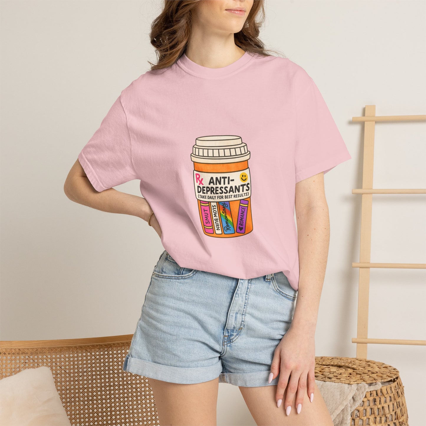 T-Shirt — "Anti-Depressants" Coffee & Books Graphic Tee
