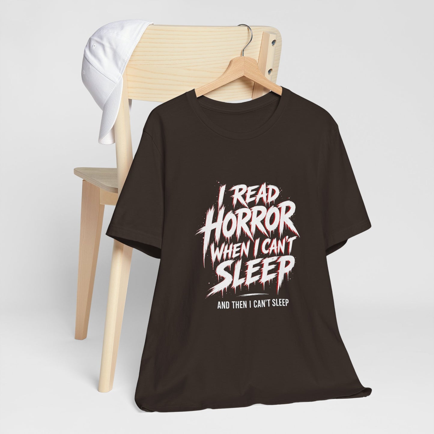 Airlume Cotton - Horror Reader Tee — "I Read Horror When I Can’t Sleep" Graphic T-Shirt