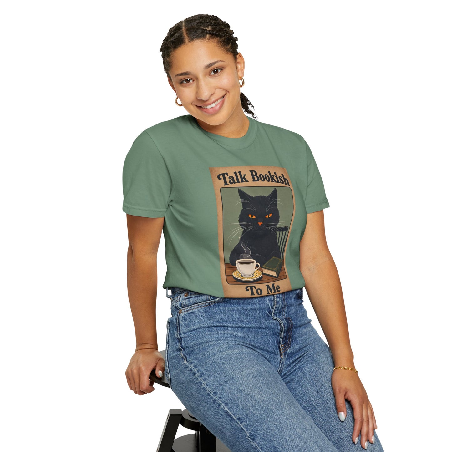 "Talk Bookish To Me" Cat T-Shirt
