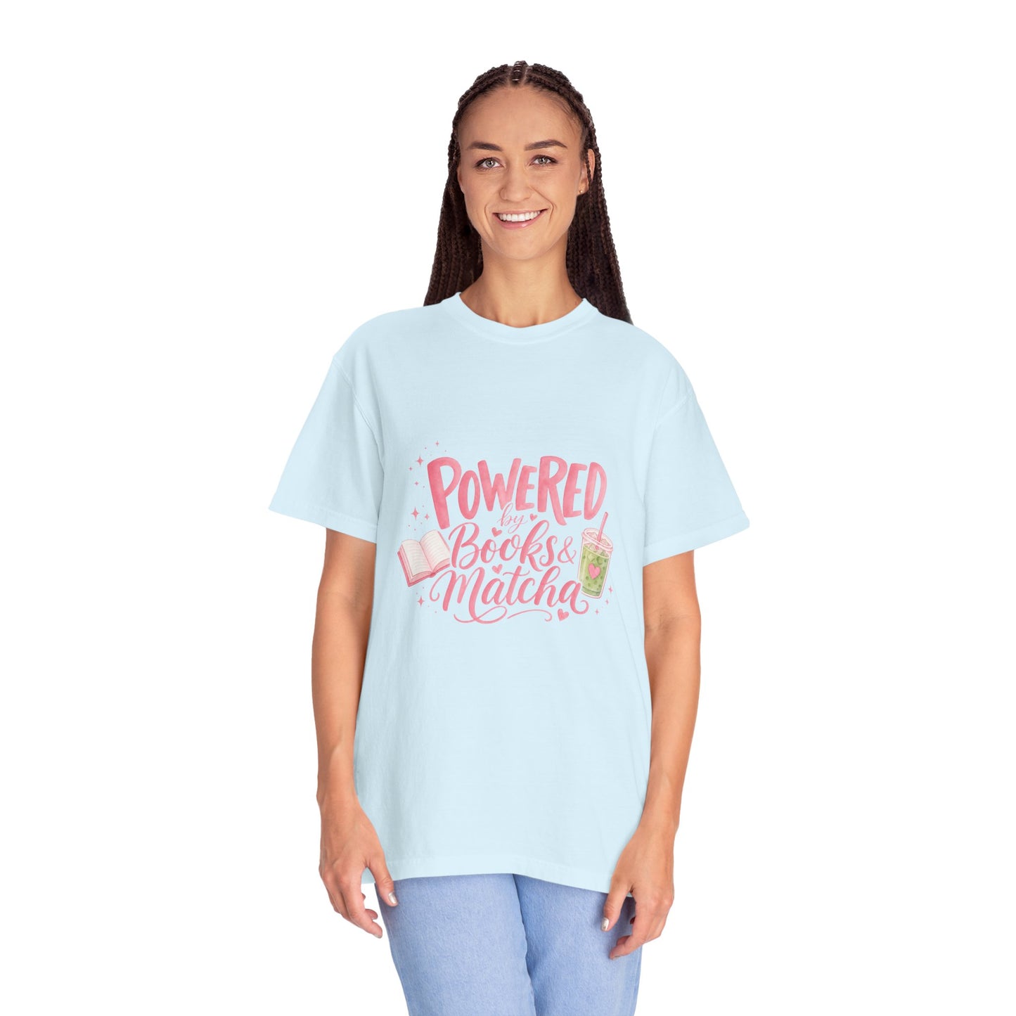 "Powered by Books & Matcha" T-Shirt