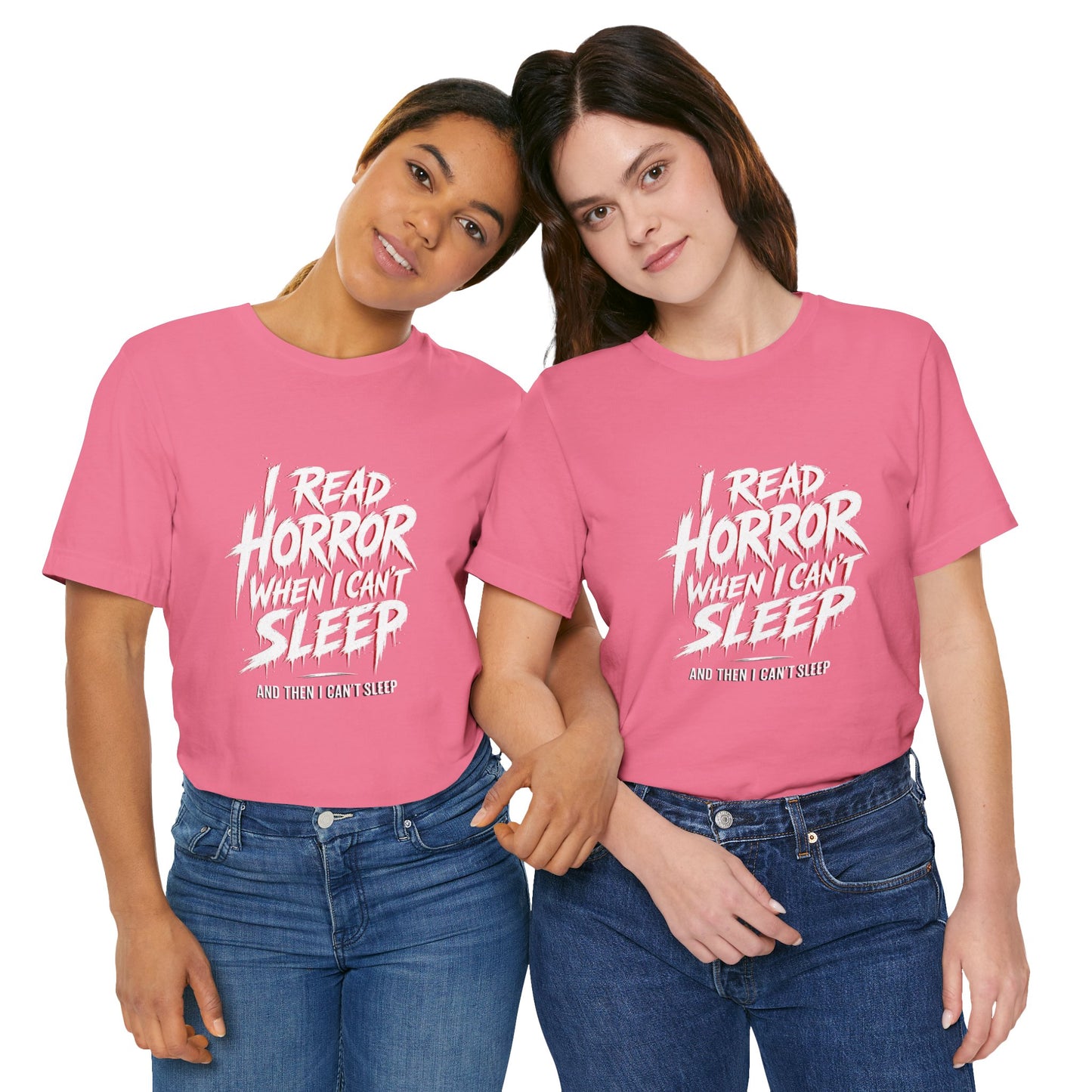 Airlume Cotton - Horror Reader Tee — "I Read Horror When I Can’t Sleep" Graphic T-Shirt