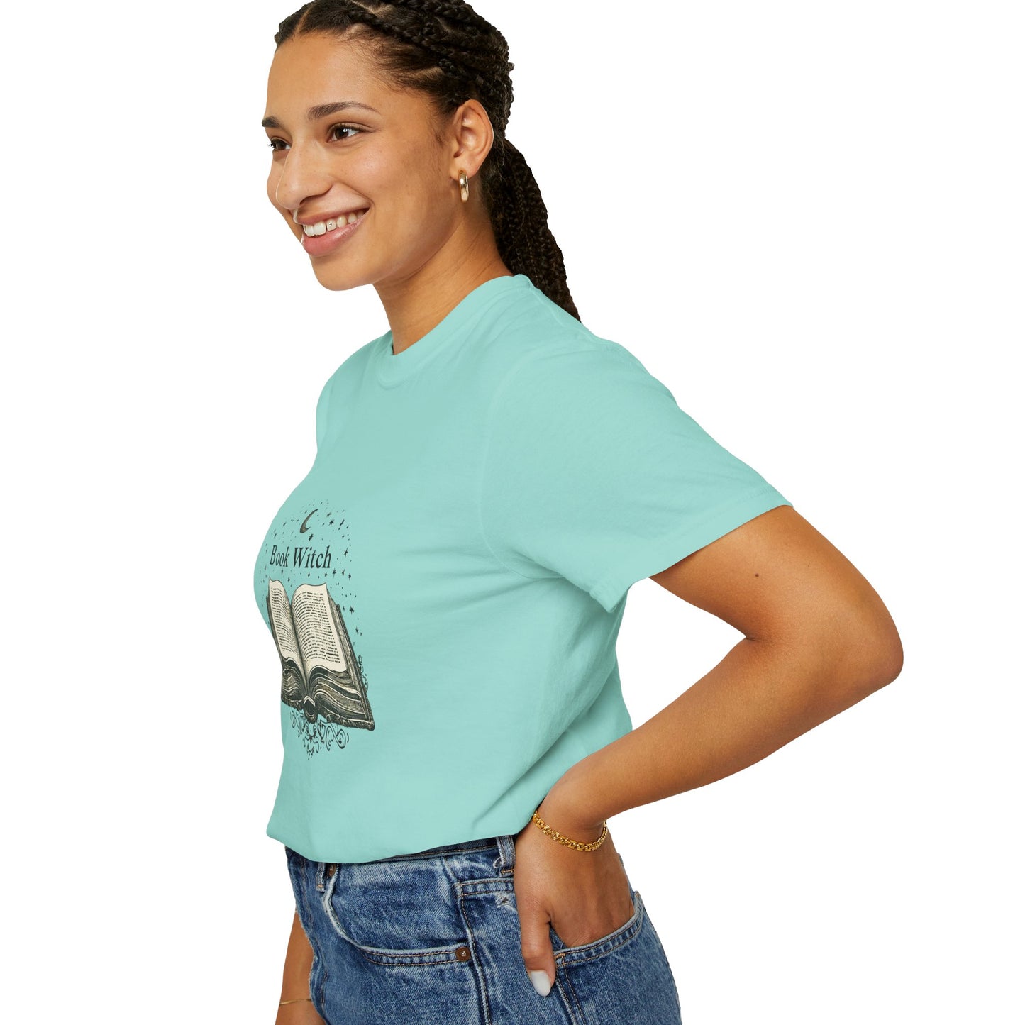 "Book Witch" T-Shirt — Vintage Open Spellbook Design for Readers & Witches