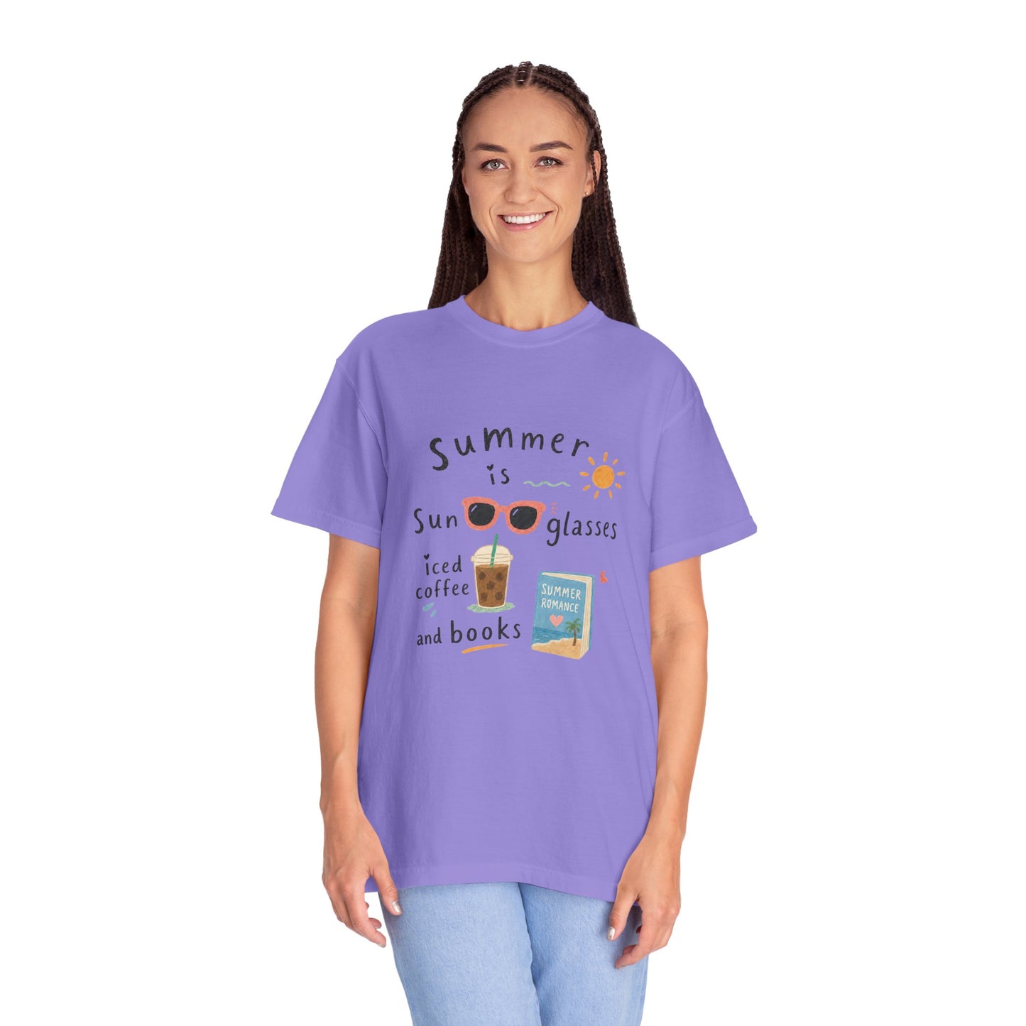 "Summer Is Sunglasses, Iced Coffee & Books" T-Shirt