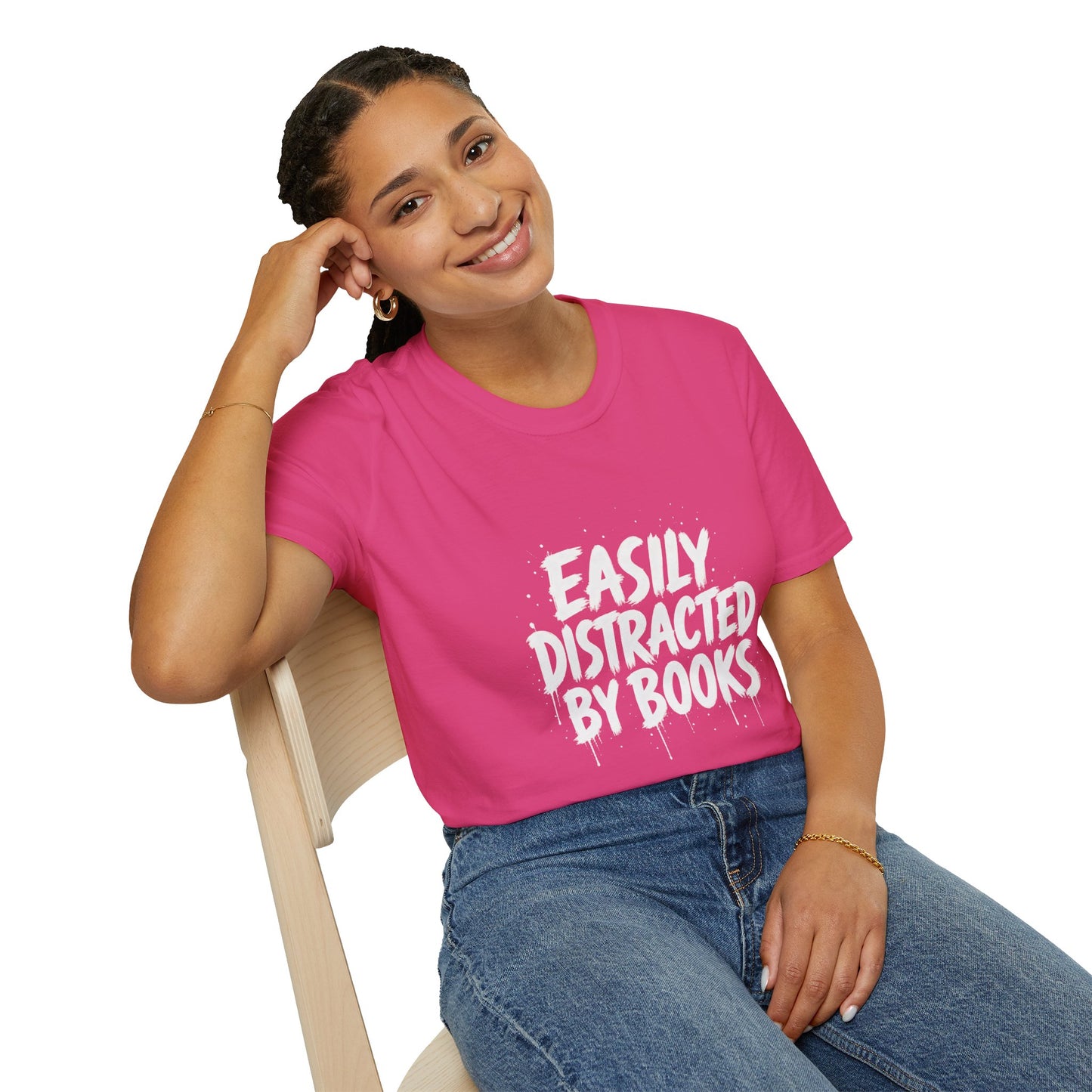 Lightweight Fabric - "Easily Distracted by Books" T‑Shirt