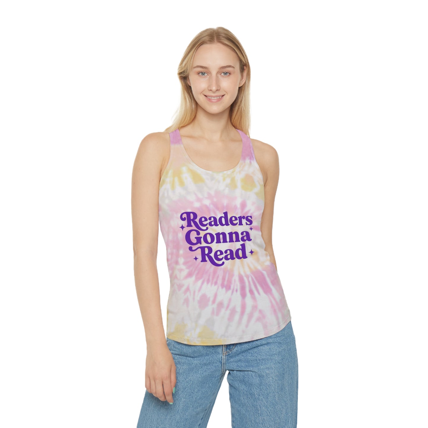"Readers Gonna Read" Tie-Dye Racerback Tank