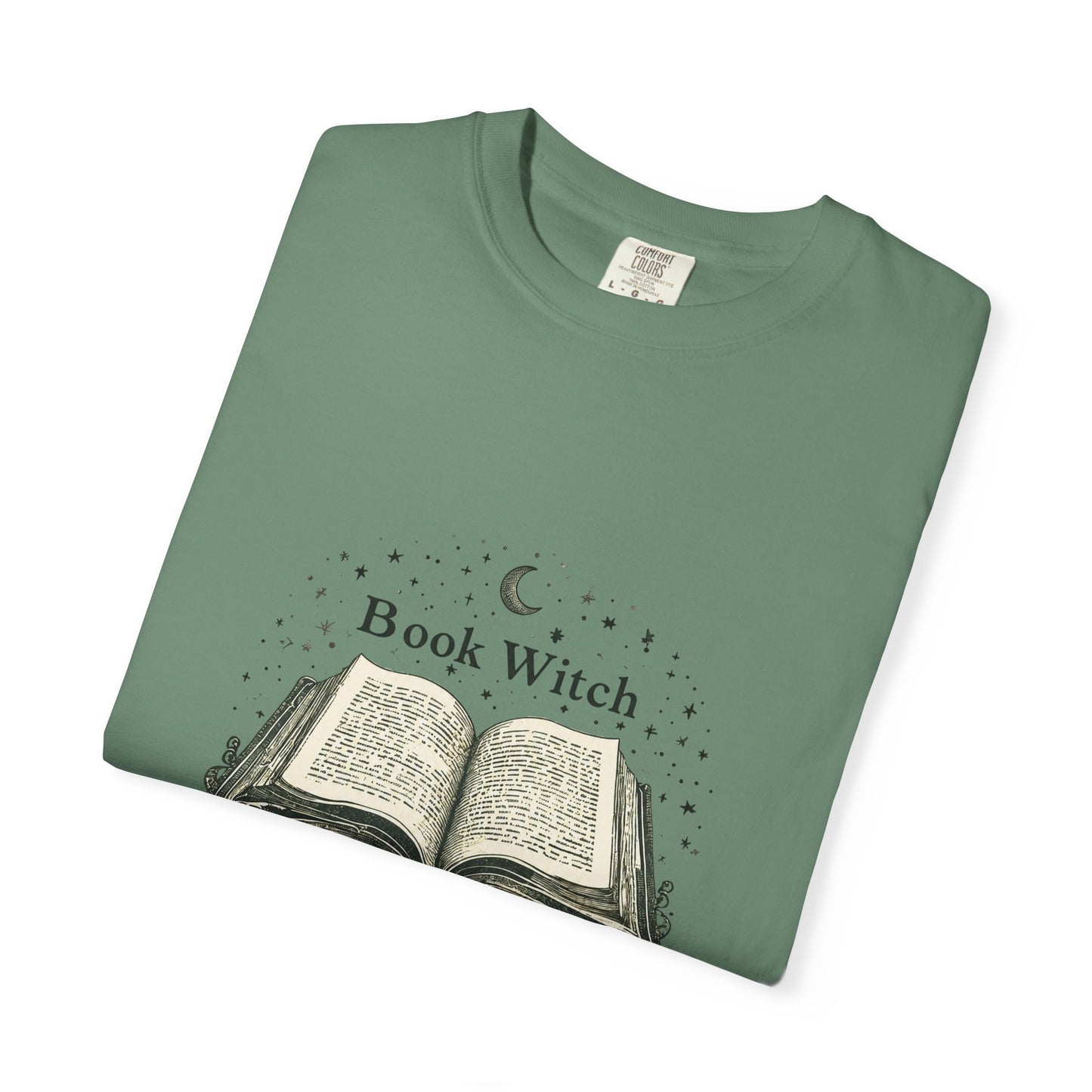 "Book Witch" T-Shirt — Vintage Open Spellbook Design for Readers & Witches