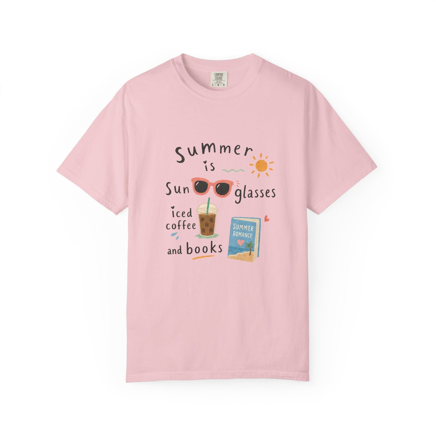 "Summer Is Sunglasses, Iced Coffee & Books" T-Shirt