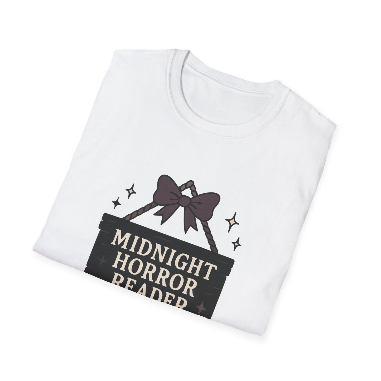 Lightweight Fabric - "Midnight Horror Reader" T-Shirt — Spooky Book Lover Graphic Tee