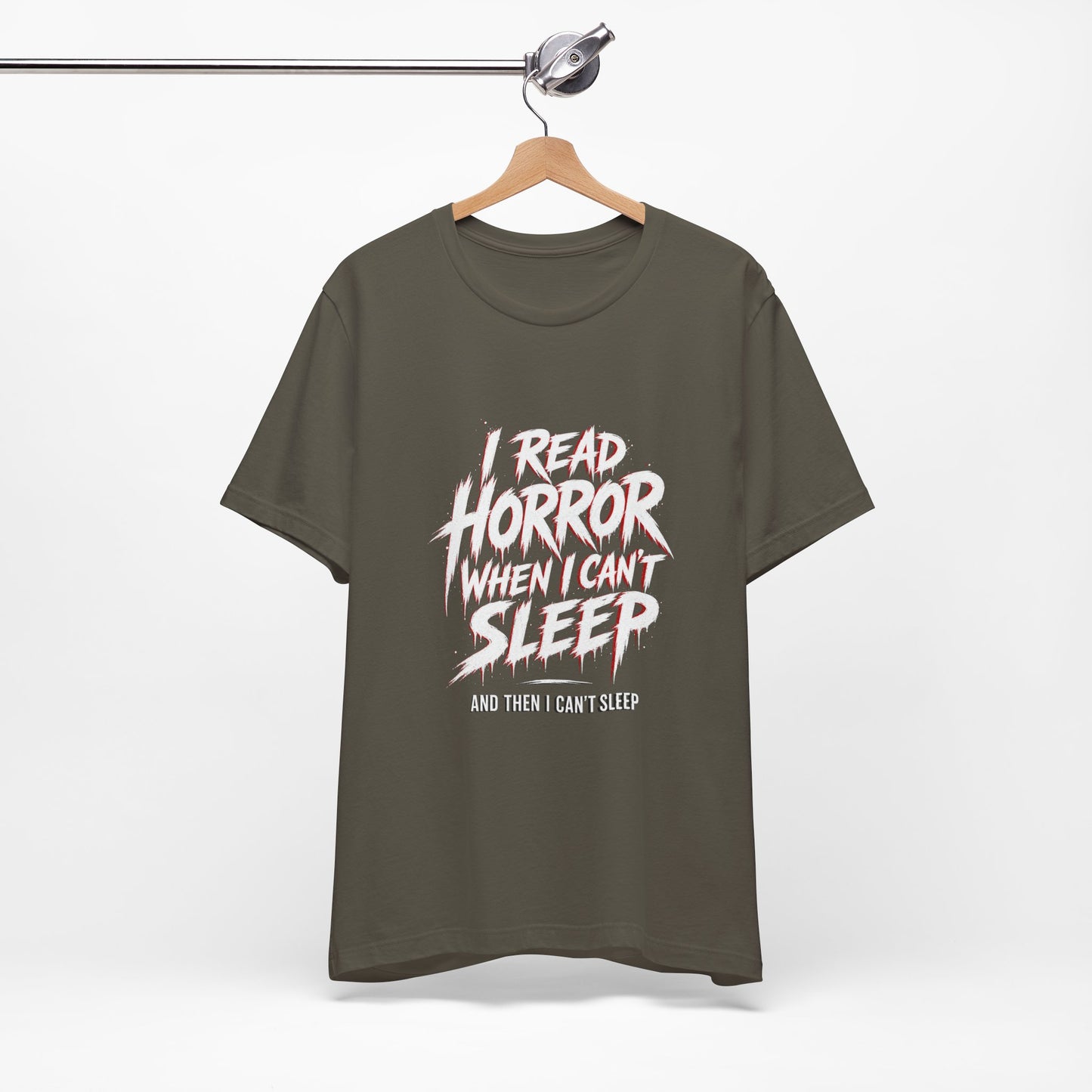 Airlume Cotton - Horror Reader Tee — "I Read Horror When I Can’t Sleep" Graphic T-Shirt