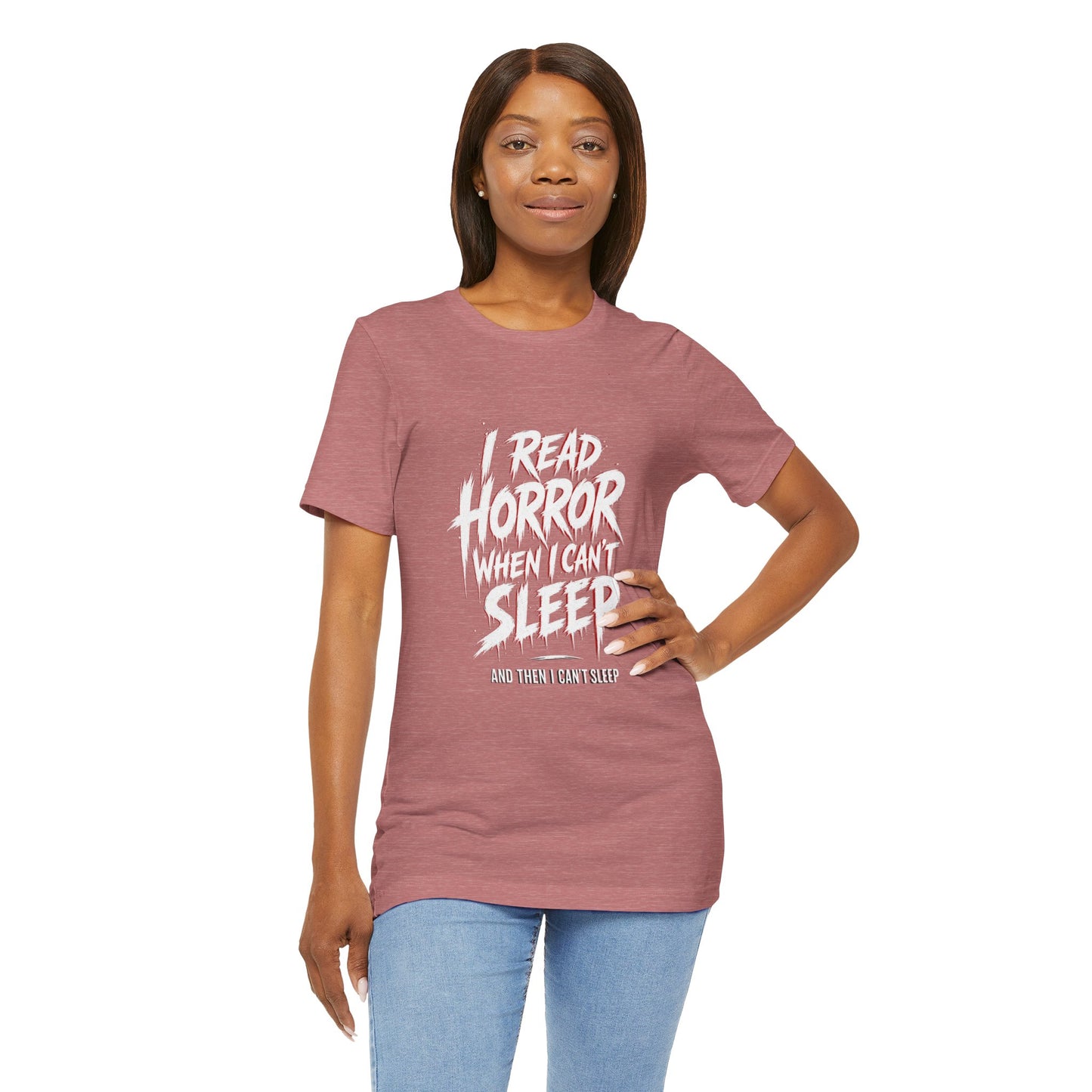 Airlume Cotton - Horror Reader Tee — "I Read Horror When I Can’t Sleep" Graphic T-Shirt