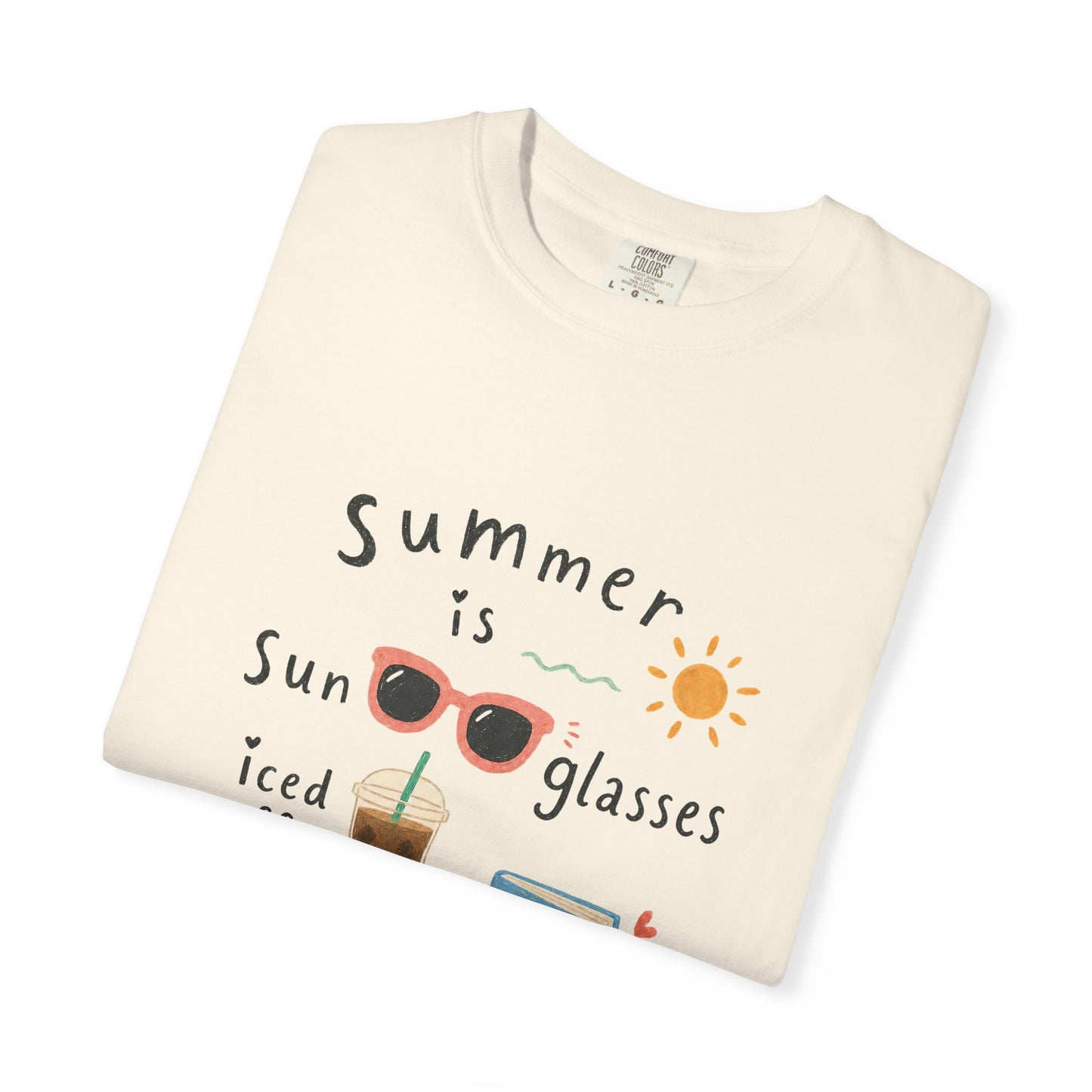 "Summer Is Sunglasses, Iced Coffee & Books" T-Shirt