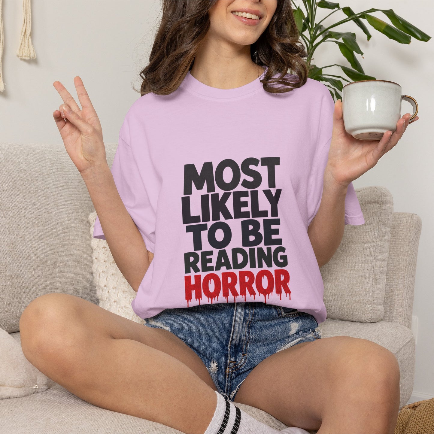 Horror Reader T-Shirt — "Most Likely to Be Reading Horror" Graphic Tee