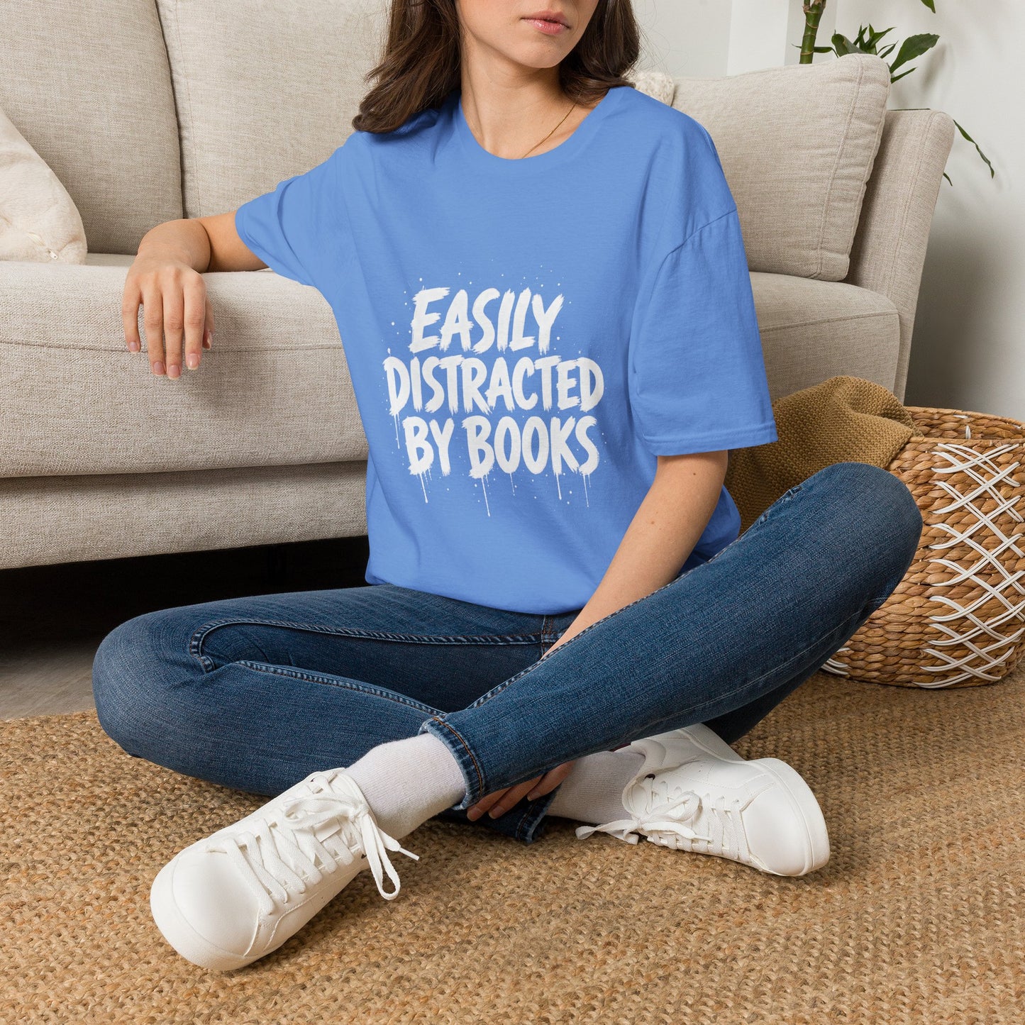 Lightweight Fabric - "Easily Distracted by Books" T‑Shirt