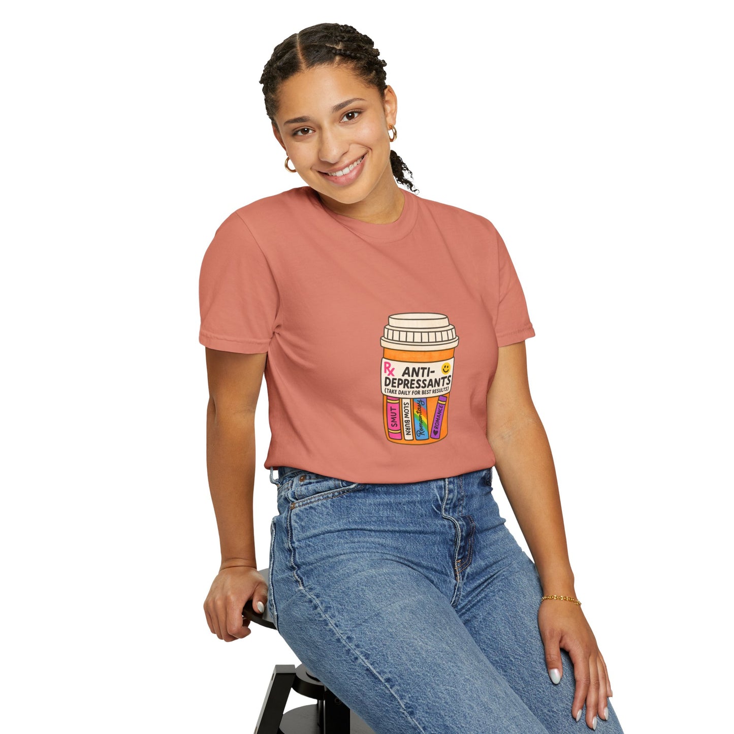 T-Shirt — "Anti-Depressants" Coffee & Books Graphic Tee