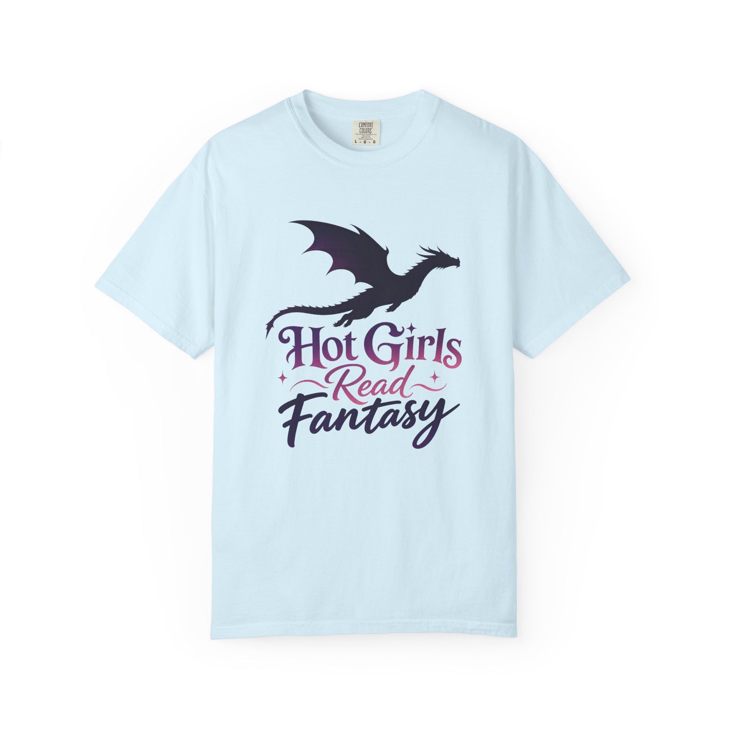 Fantasy Reader T‑Shirt — "Hot Girls Read Fantasy" Dragon Graphic
