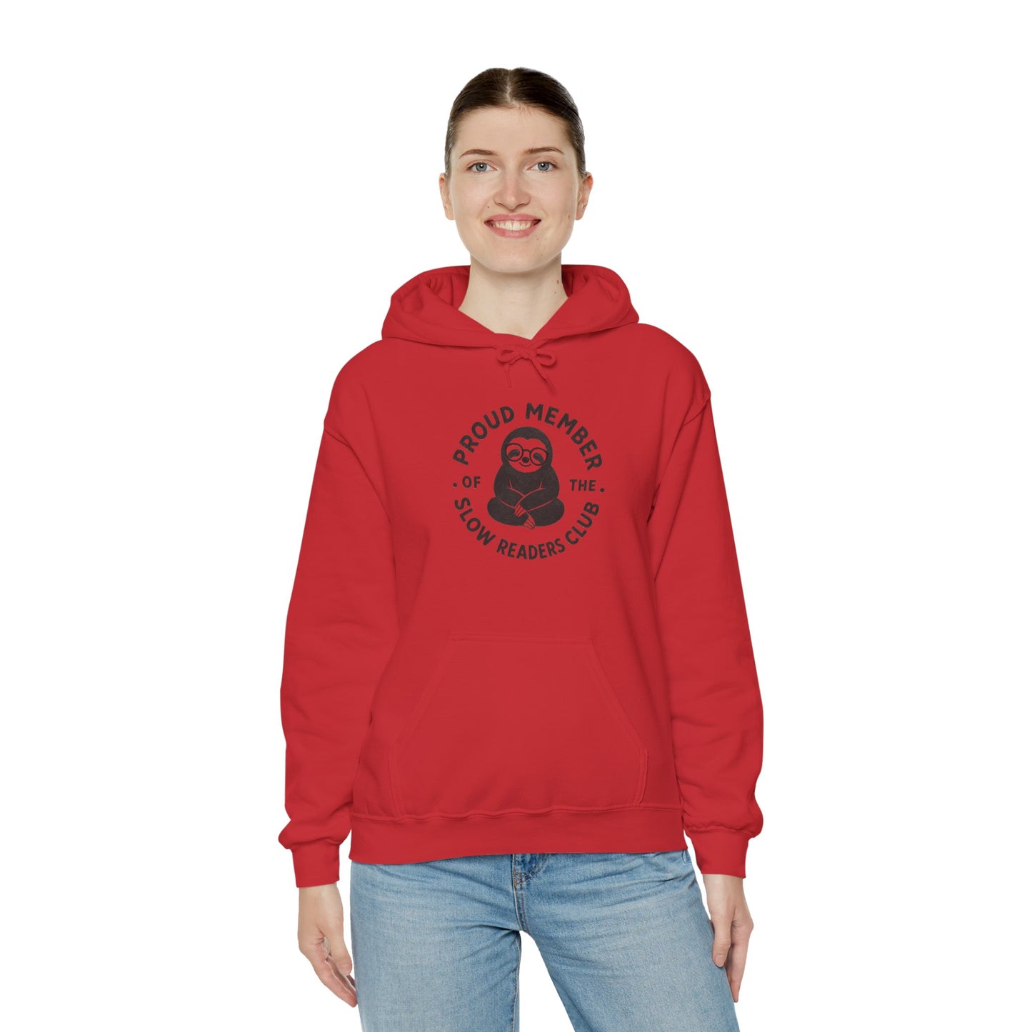 "Proud Member of the Slow Readers Club" Sloth Reading Hoodie