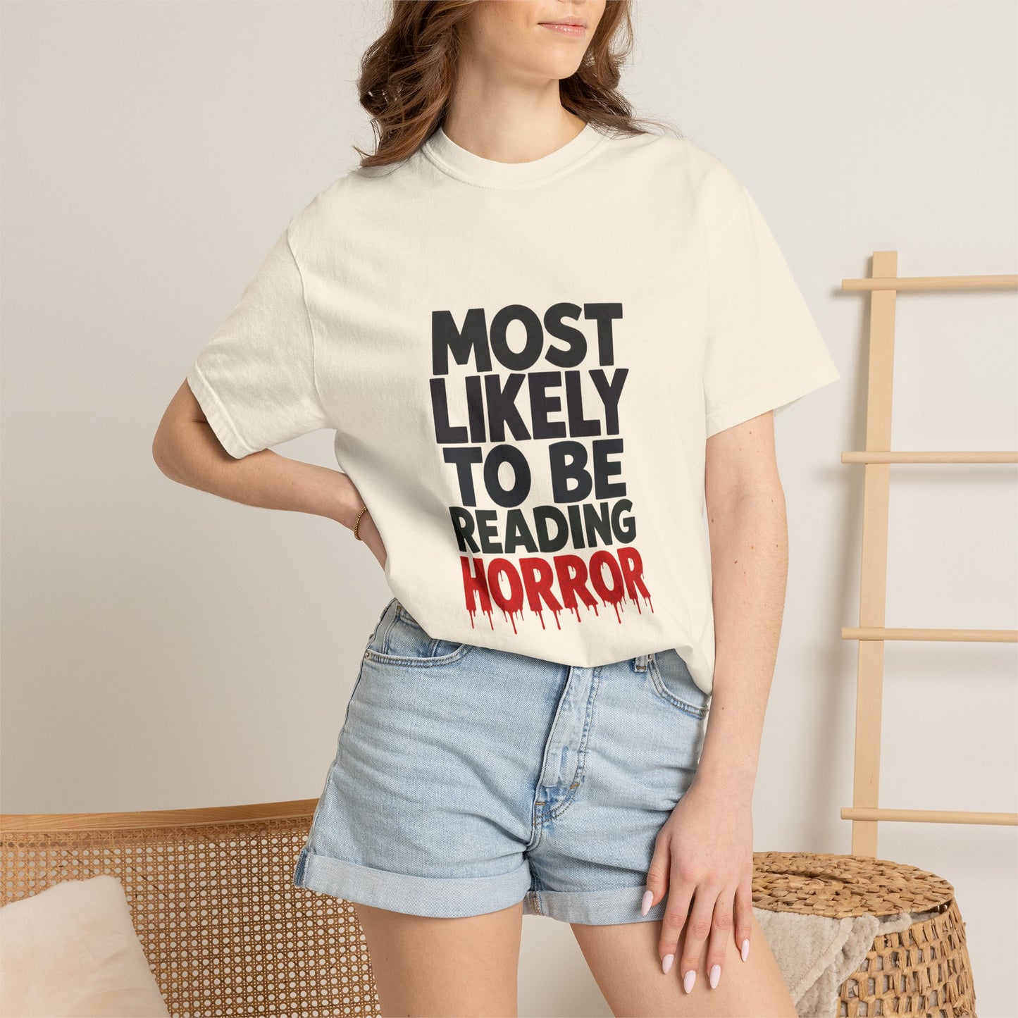 Horror Reader T-Shirt — "Most Likely to Be Reading Horror" Graphic Tee