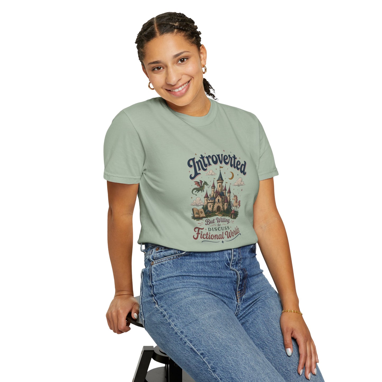 "Introverted But Willingly Discuss Fictional Worlds" Fantasy Lovers T-Shirt
