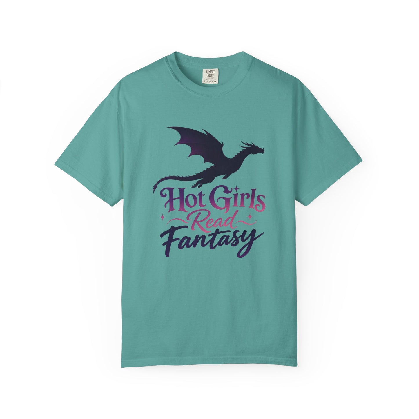 Fantasy Reader T‑Shirt — "Hot Girls Read Fantasy" Dragon Graphic