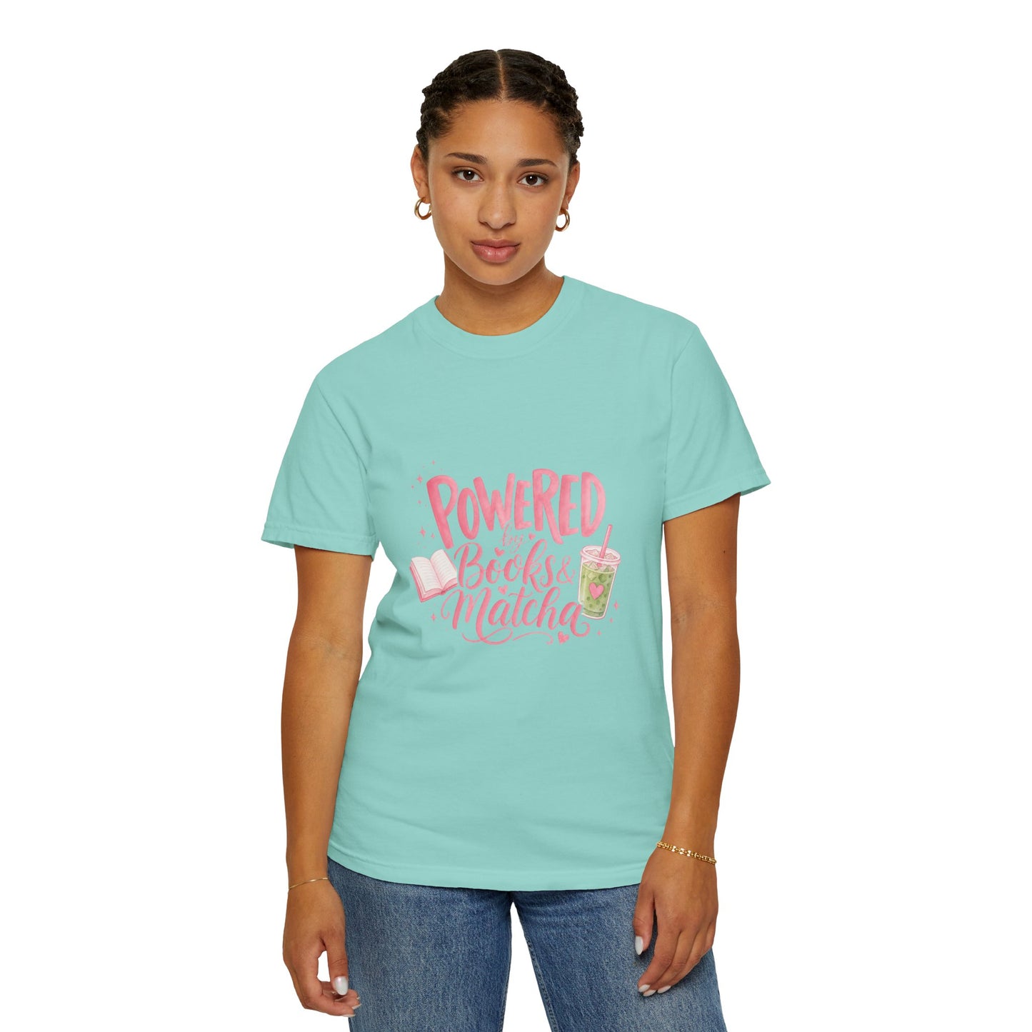 "Powered by Books & Matcha" T-Shirt