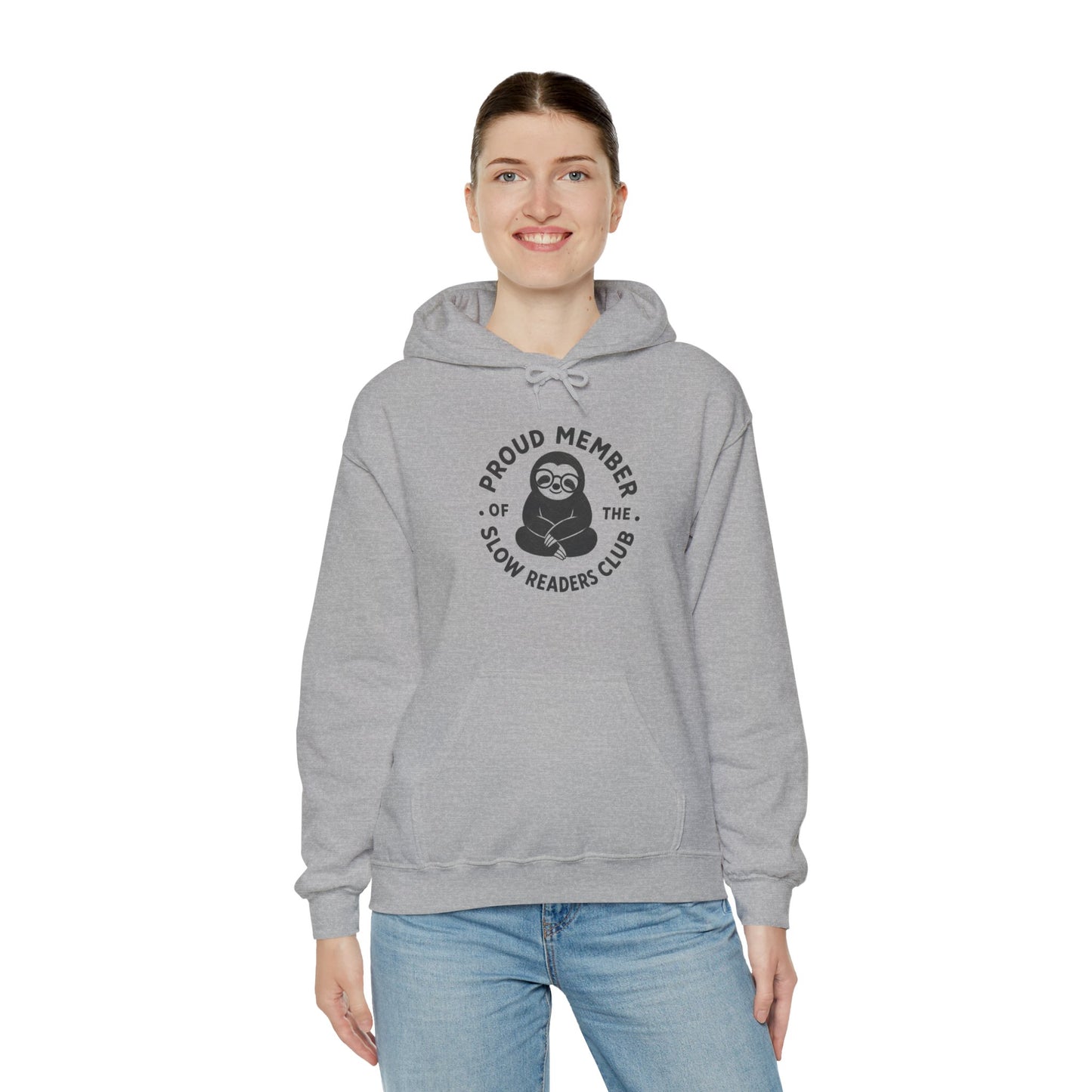"Proud Member of the Slow Readers Club" Sloth Reading Hoodie
