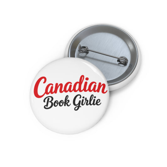 Pin Button — "Canadian Book Girlie" Book Lover Badge