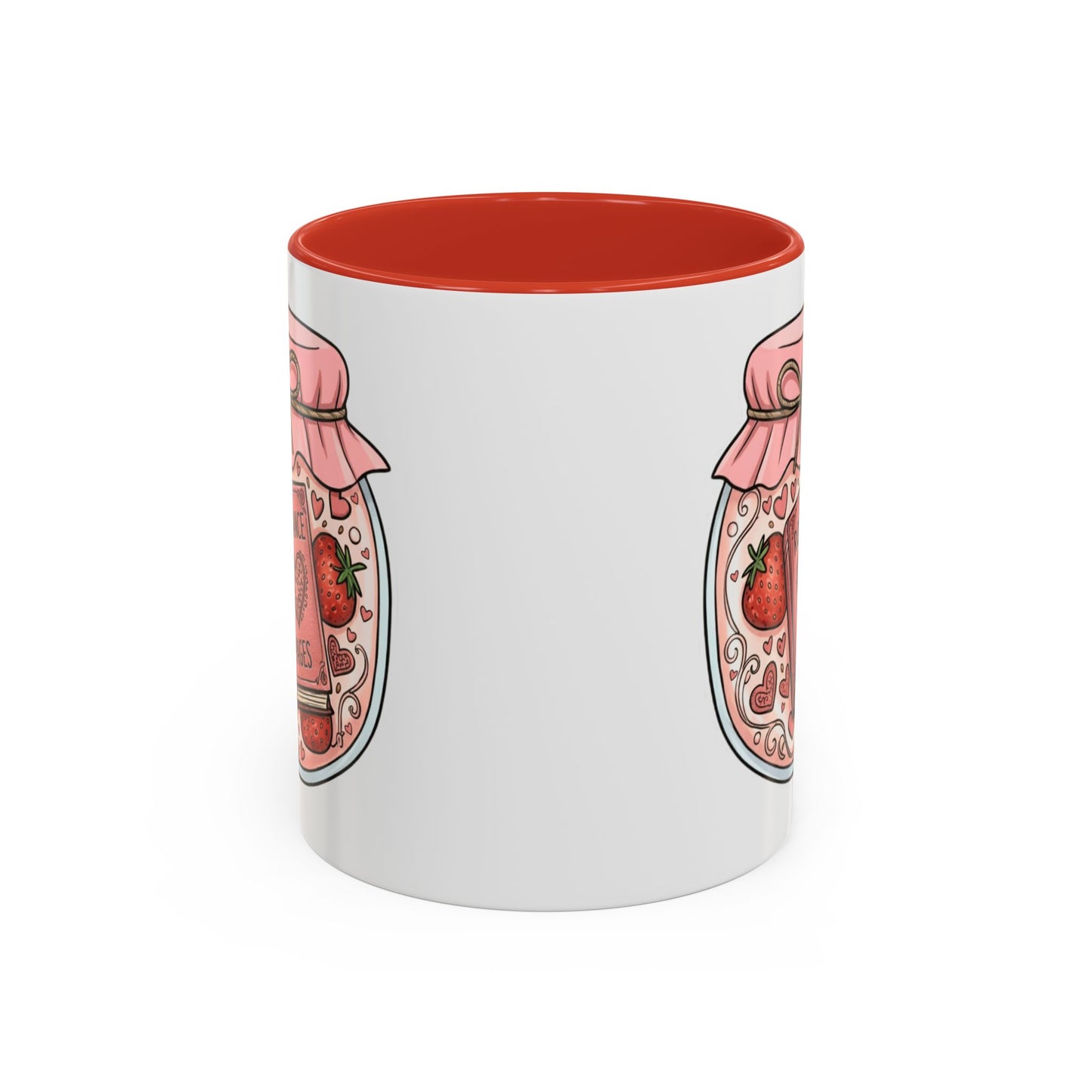 "Romance Pages" Jam Jar Coffee Mug — Cute Strawberry Jam Romance Readers Mug (11/15oz)