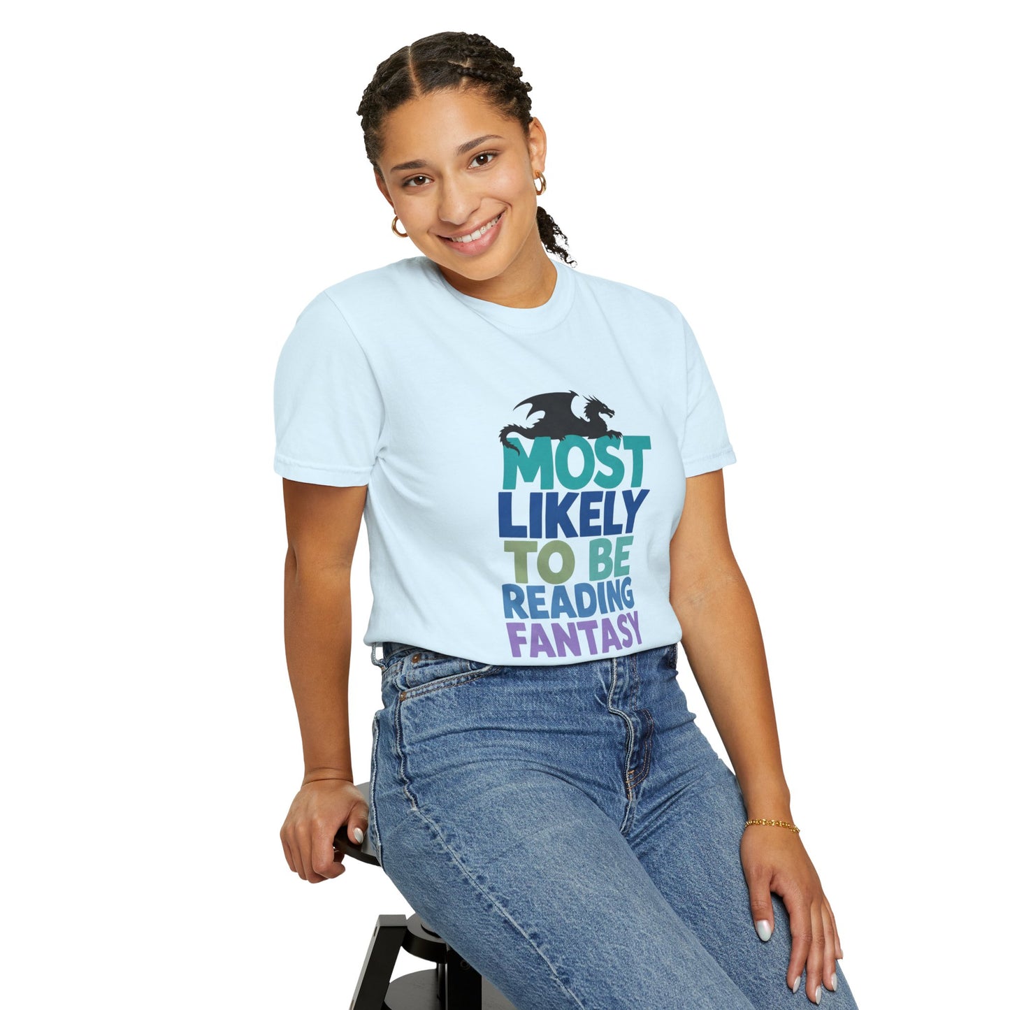 Fantasy Reader T-Shirt — "Most Likely to Be Reading Fantasy" Graphic Tee