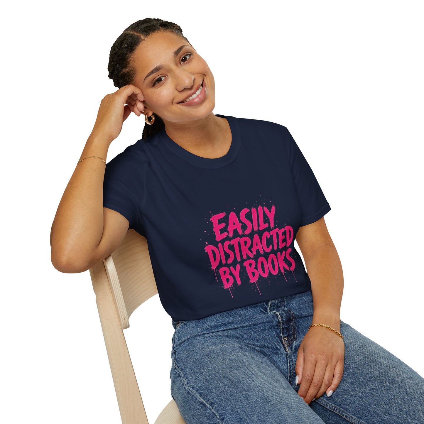 Lightweight Fabric - "Easily Distracted by Books" T‑Shirt