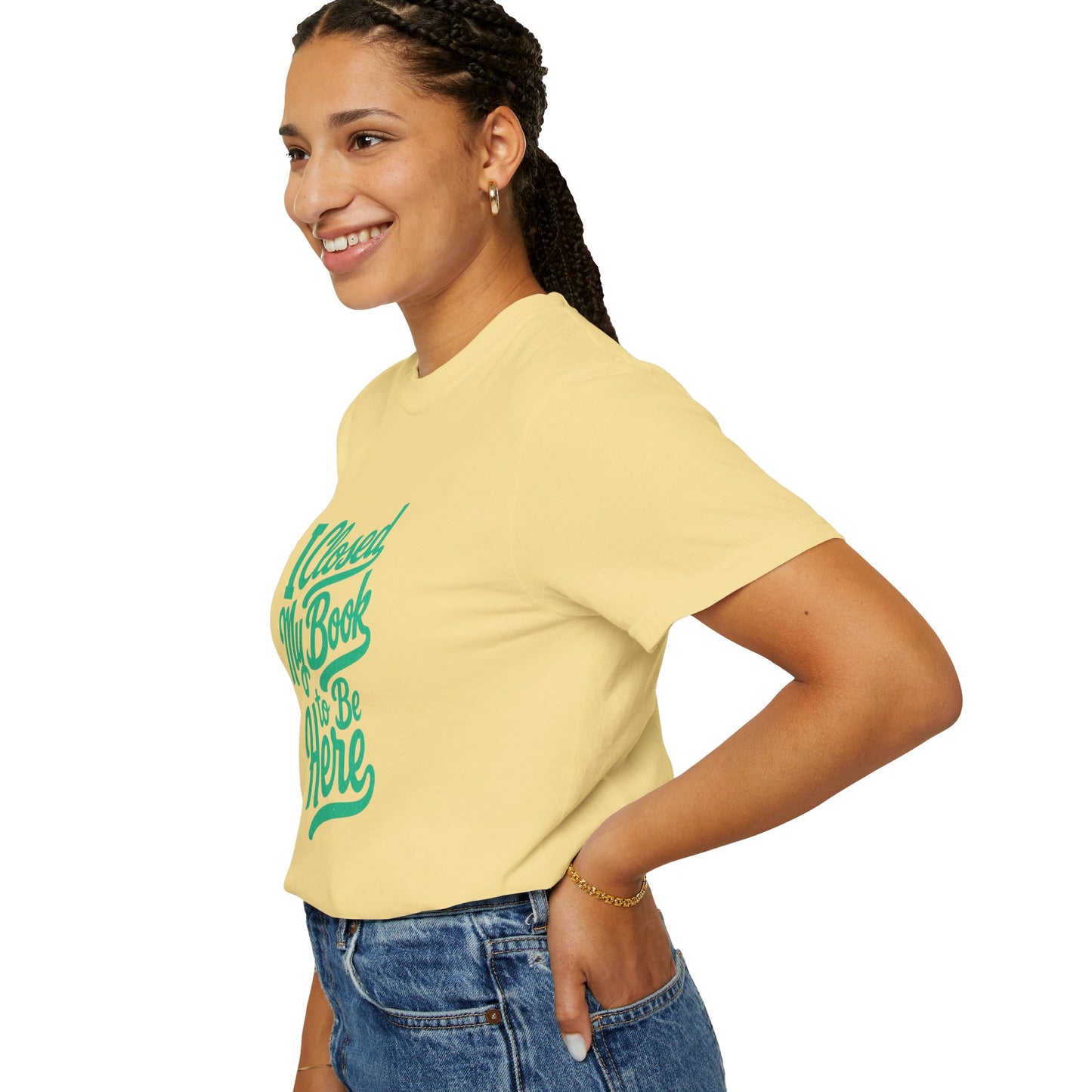"I Closed My Book To Be Here" T-Shirt — Funny Reader Shirt for Book Lovers