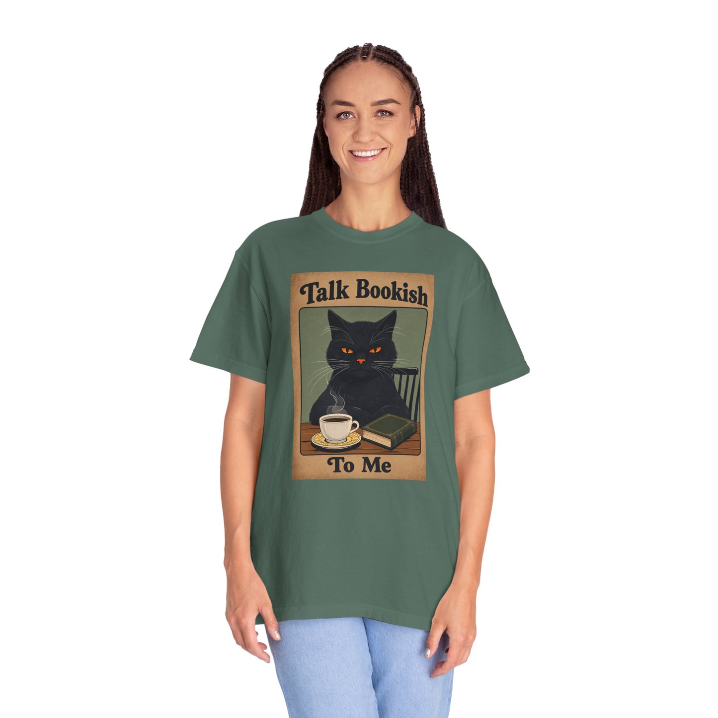 "Talk Bookish To Me" Cat T-Shirt