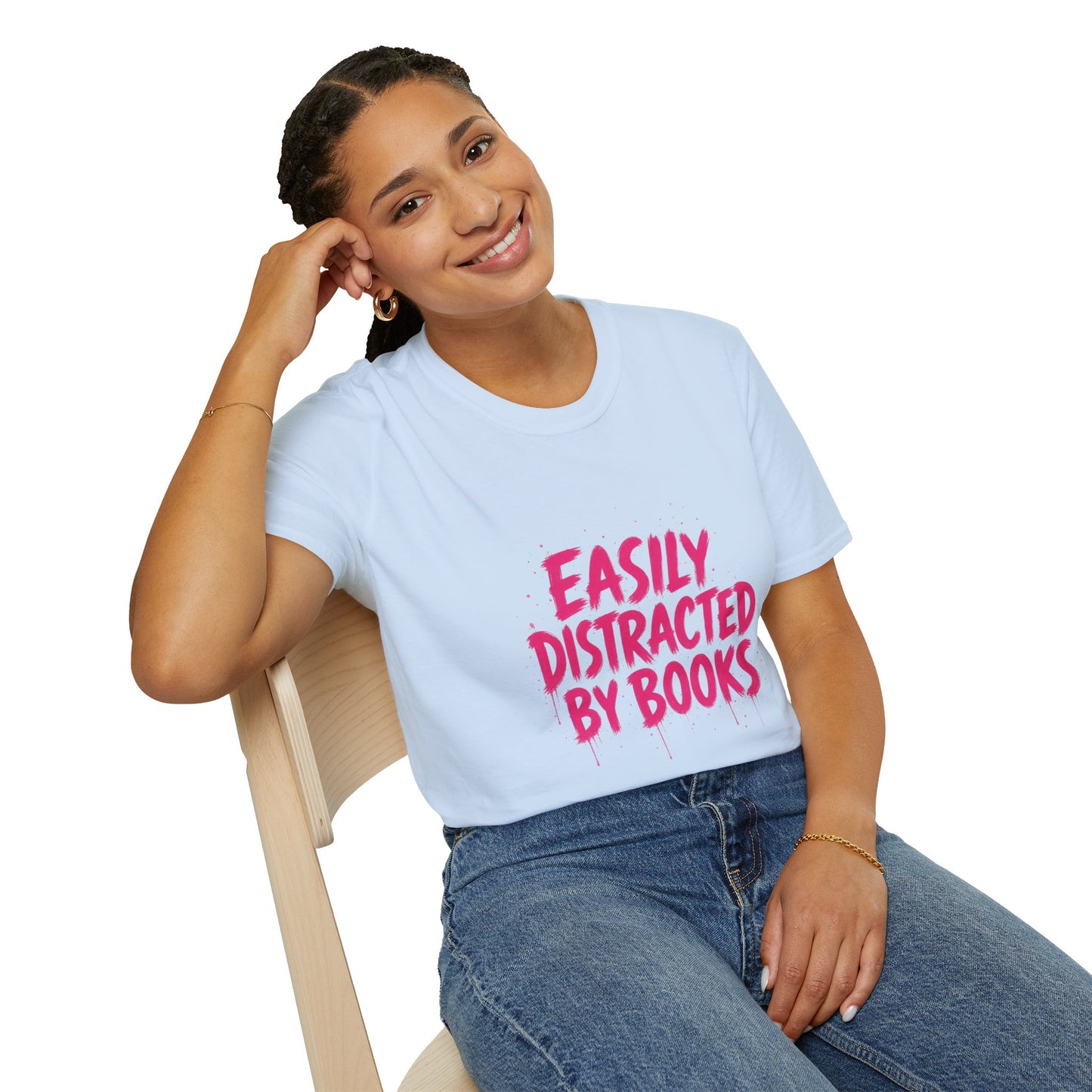 Lightweight Fabric - "Easily Distracted by Books" T‑Shirt