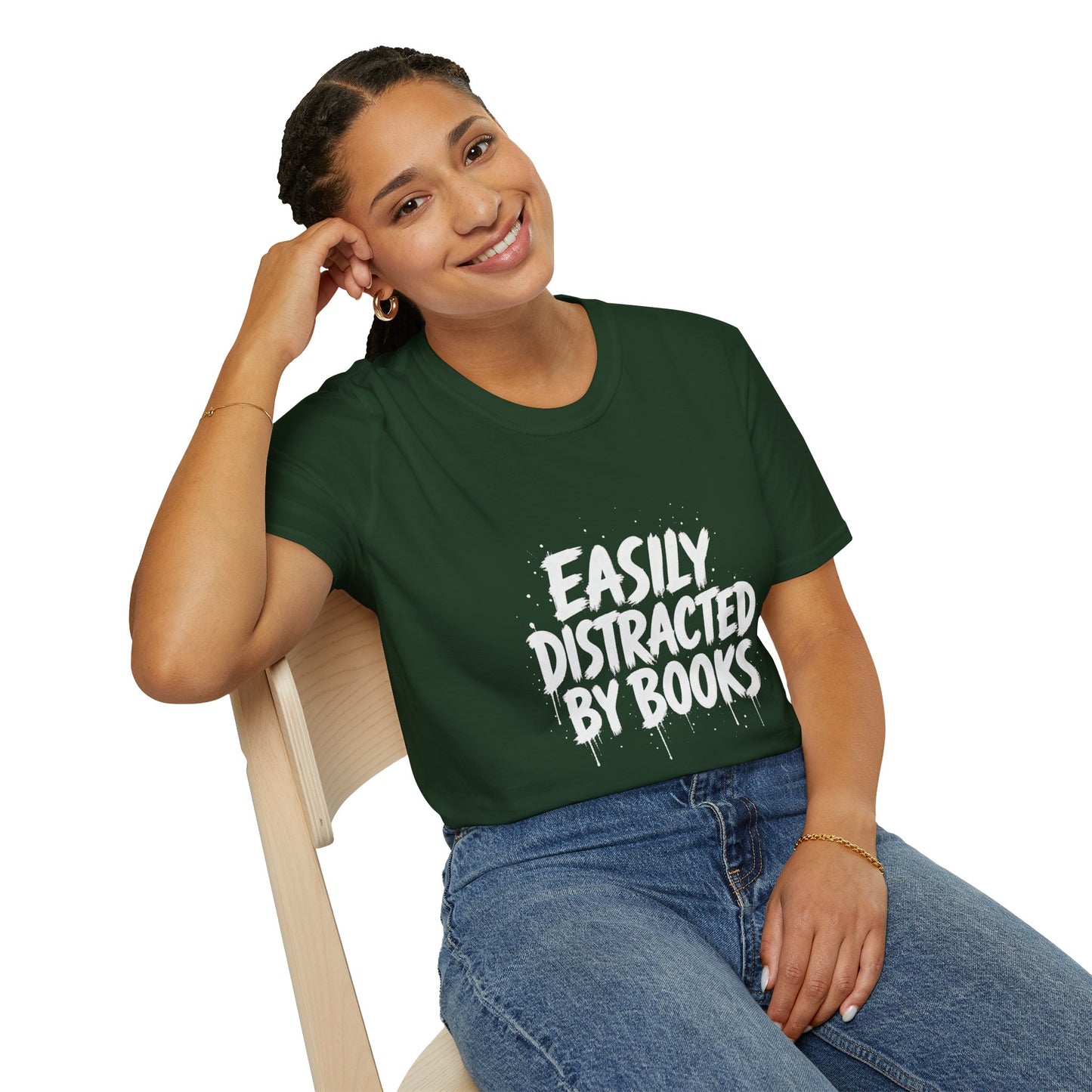 Lightweight Fabric - "Easily Distracted by Books" T‑Shirt