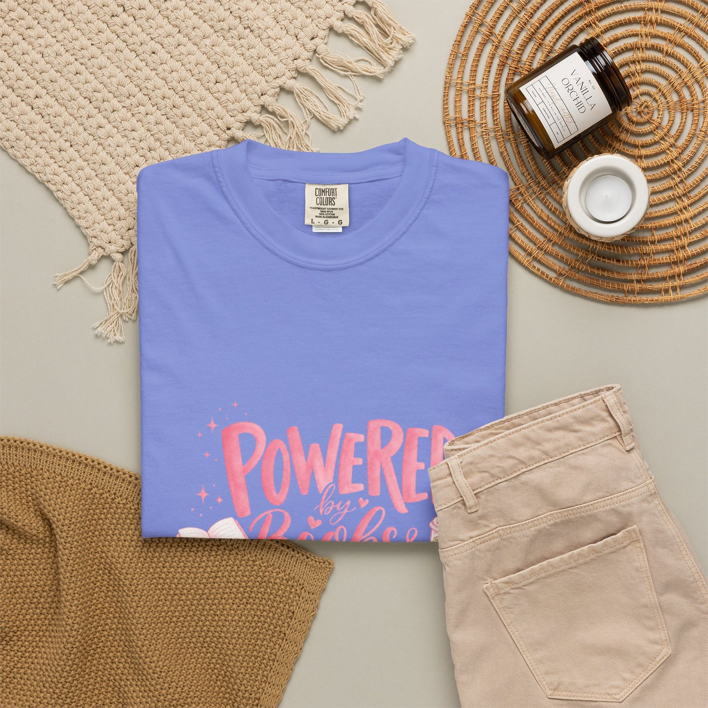 "Powered by Books & Matcha" T-Shirt