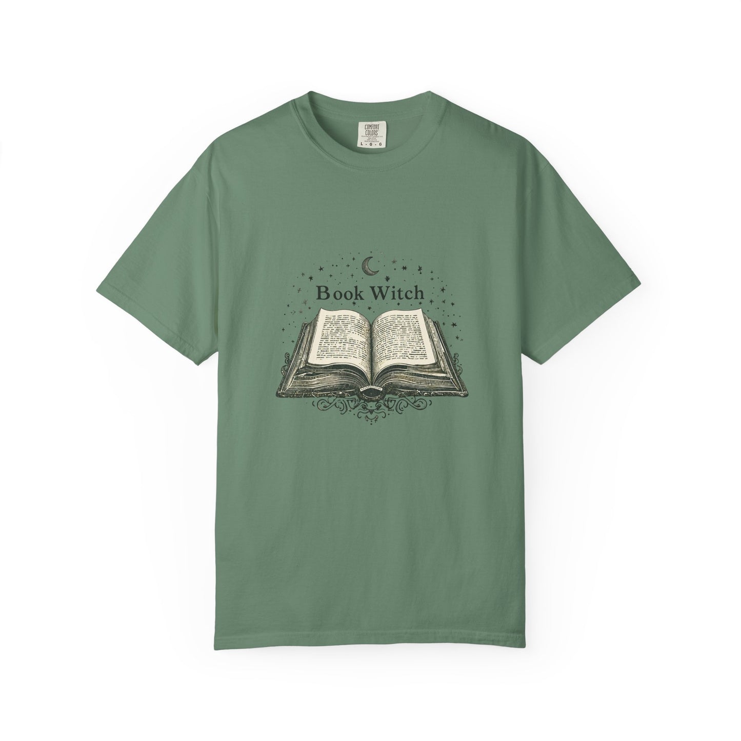 "Book Witch" T-Shirt — Vintage Open Spellbook Design for Readers & Witches