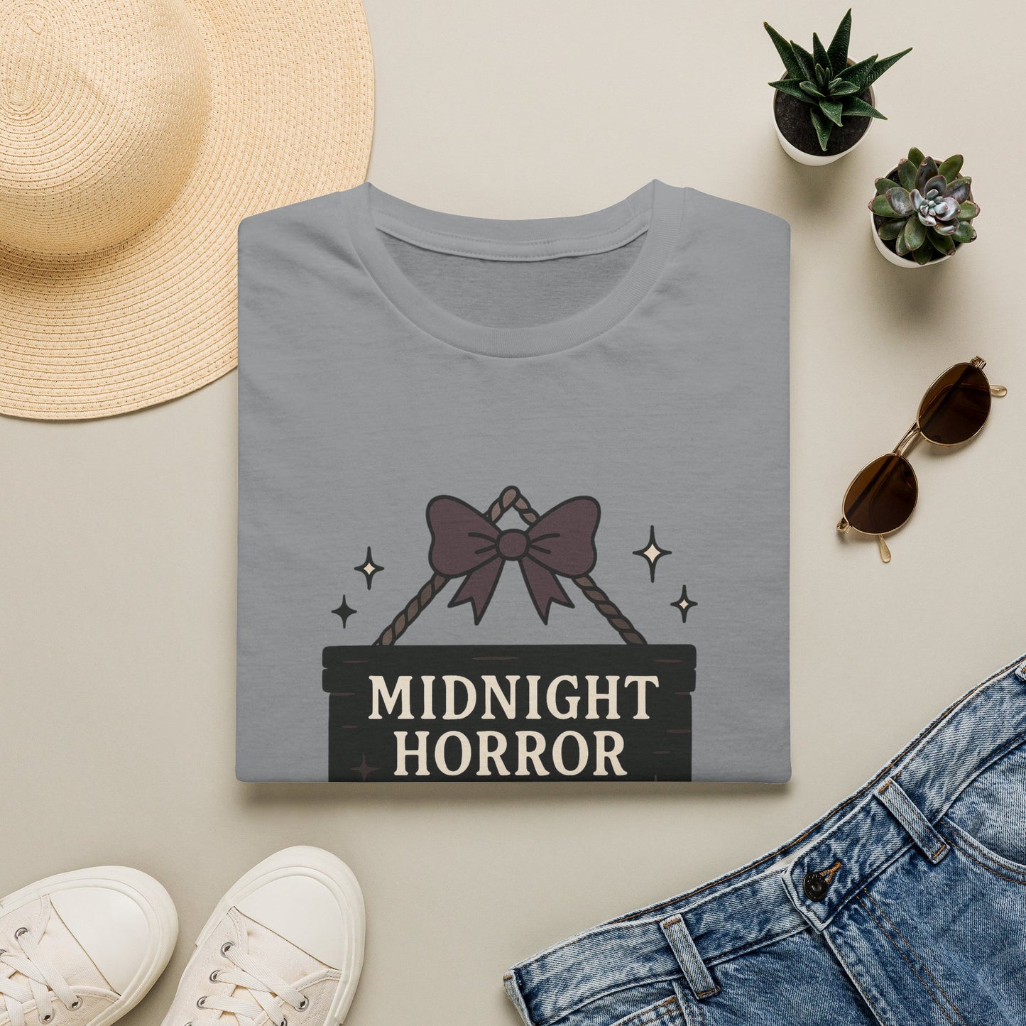 Lightweight Fabric - "Midnight Horror Reader" T-Shirt — Spooky Book Lover Graphic Tee