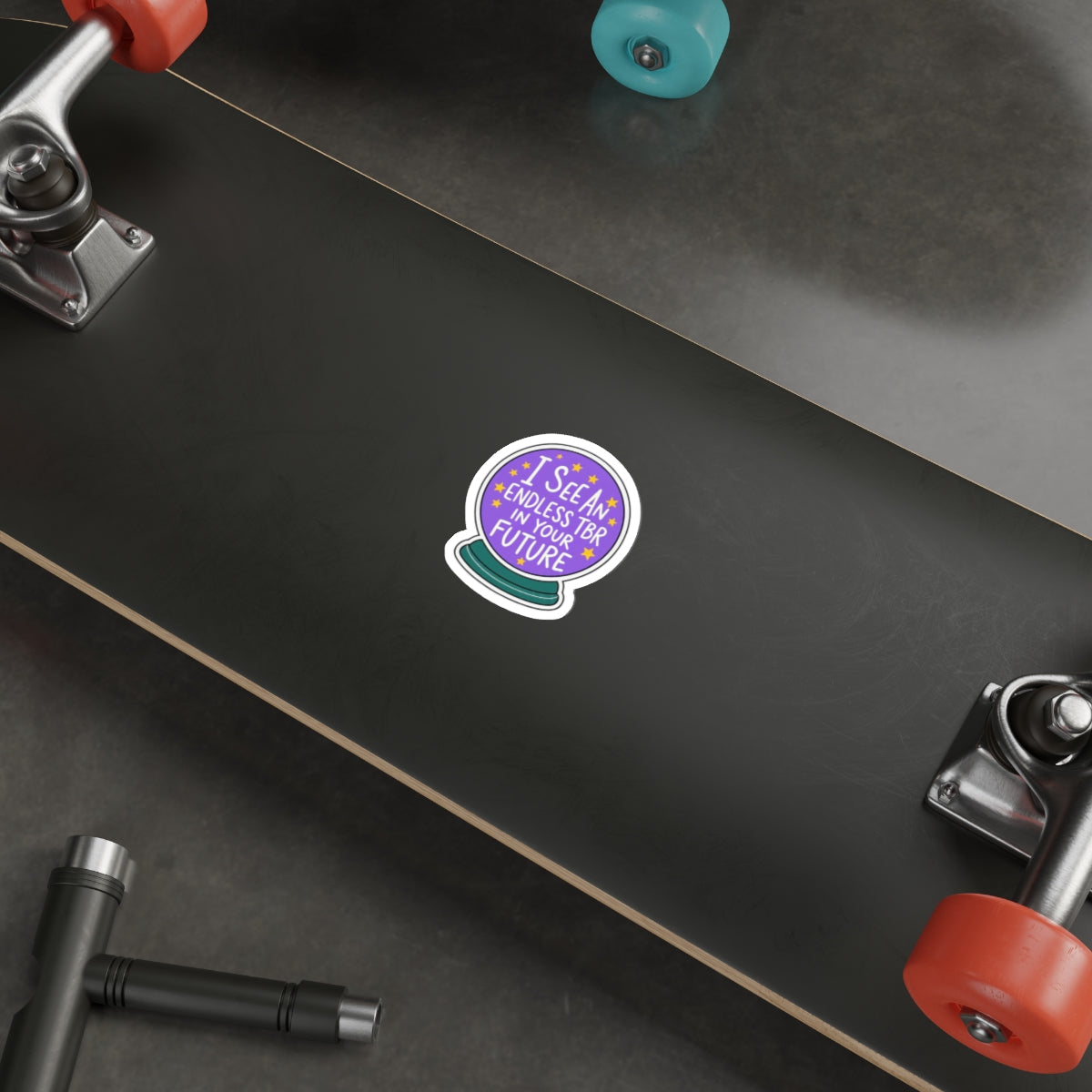 Crystal Ball Sticker — "I See an Endless TBR in Your Future" Literary Die-Cut Sticker
