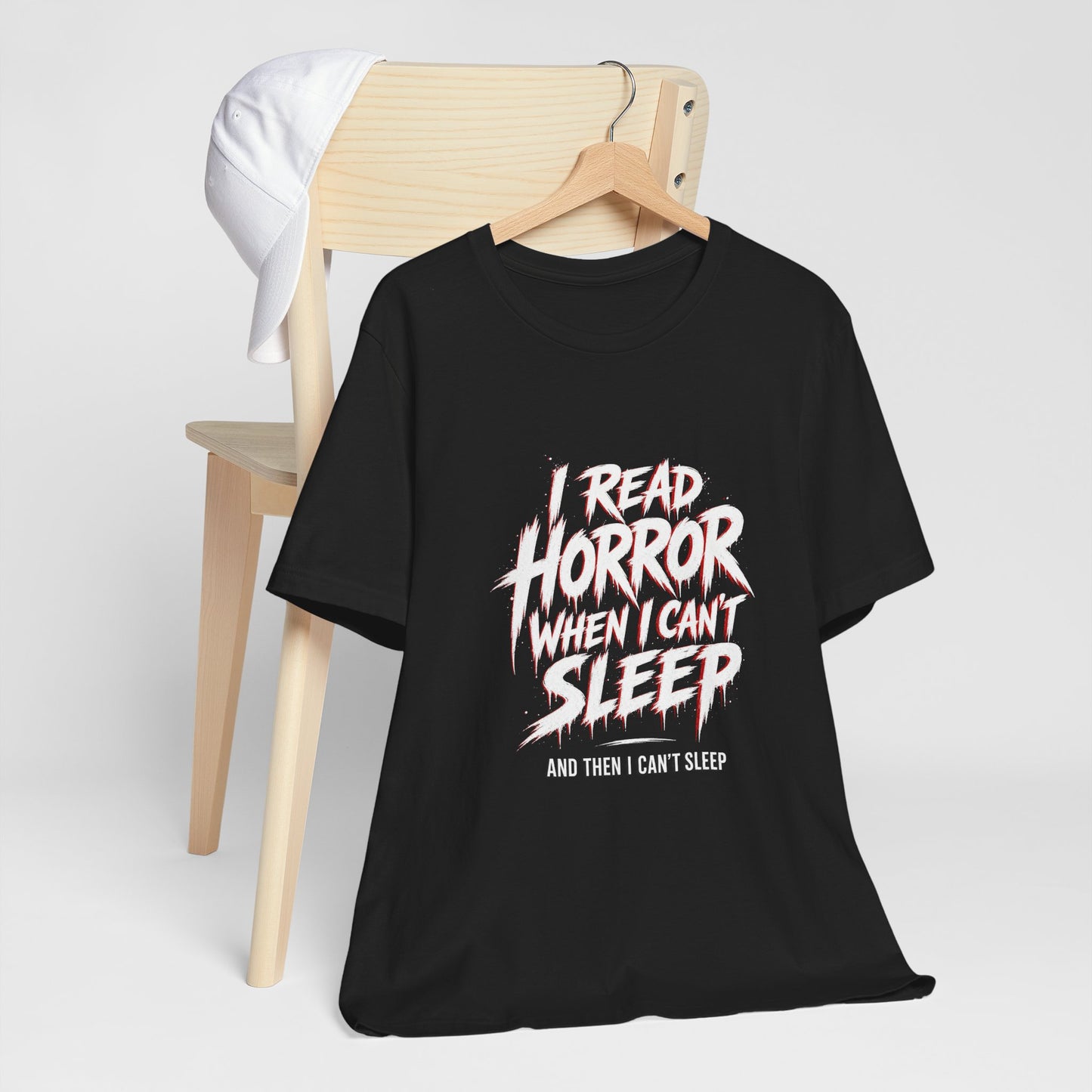 Airlume Cotton - Horror Reader Tee — "I Read Horror When I Can’t Sleep" Graphic T-Shirt
