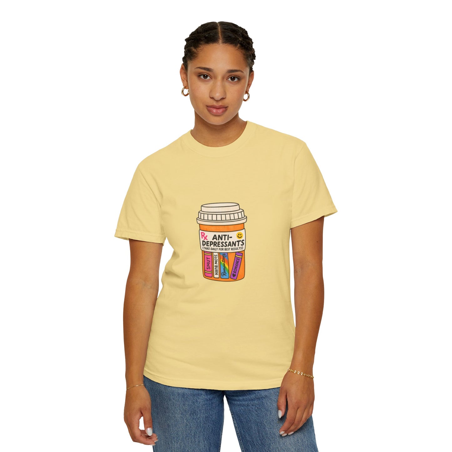T-Shirt — "Anti-Depressants" Coffee & Books Graphic Tee